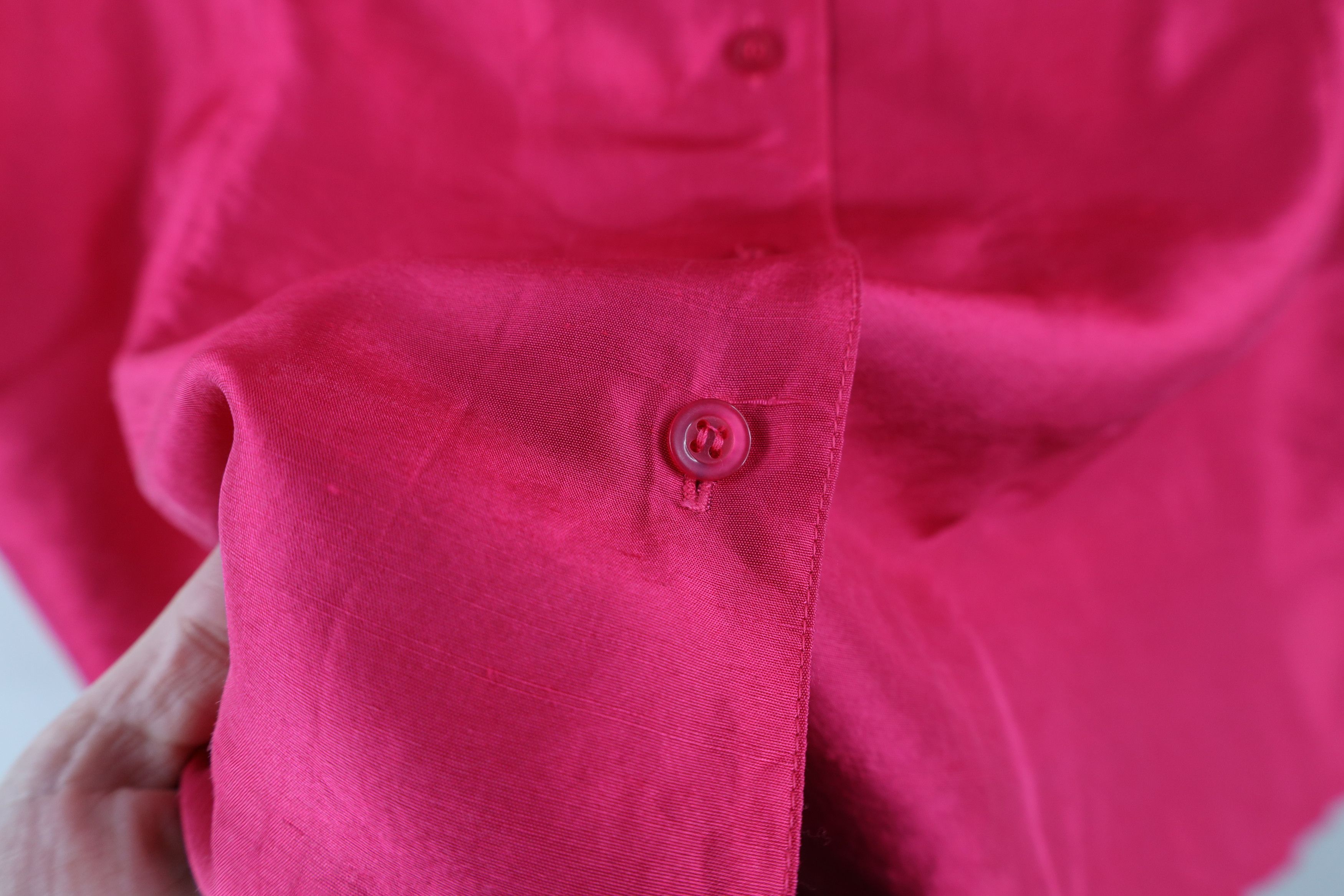 Vintage Vintage 90s Streetwear Silk Camp Collar Button Shirt Pink Size XL / US 12-14 / IT 48-50 - 9 Thumbnail