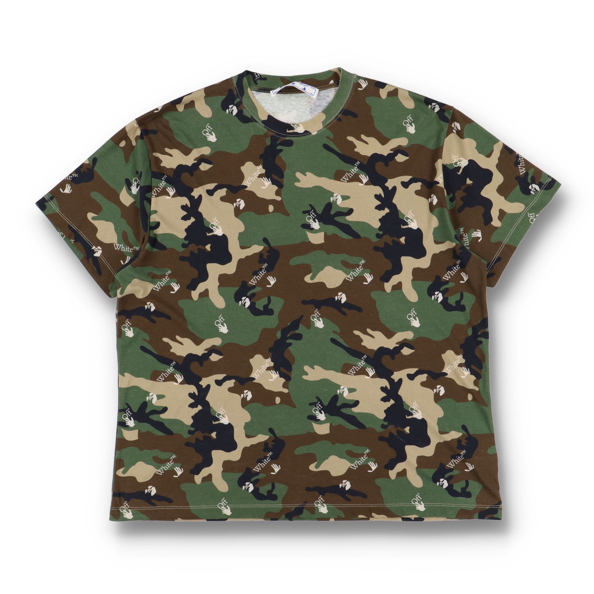 Off-White Camo All Over Logo Oversized T-Shirt Size US M / EU 48-50 / 2 - 1 Thumbnail