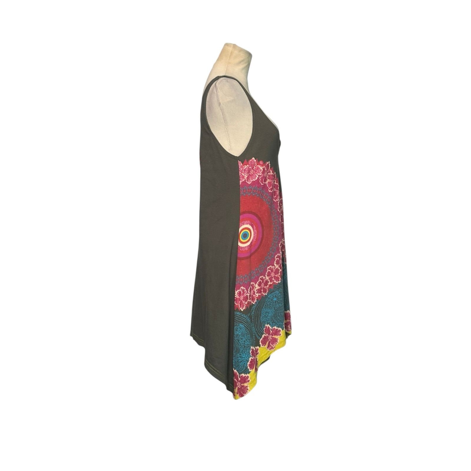 Desigual Desigual Green and Pink Asymmetrical Tunic Dress size Medium Size M / US 6-8 / IT 42-44 - 11 Thumbnail
