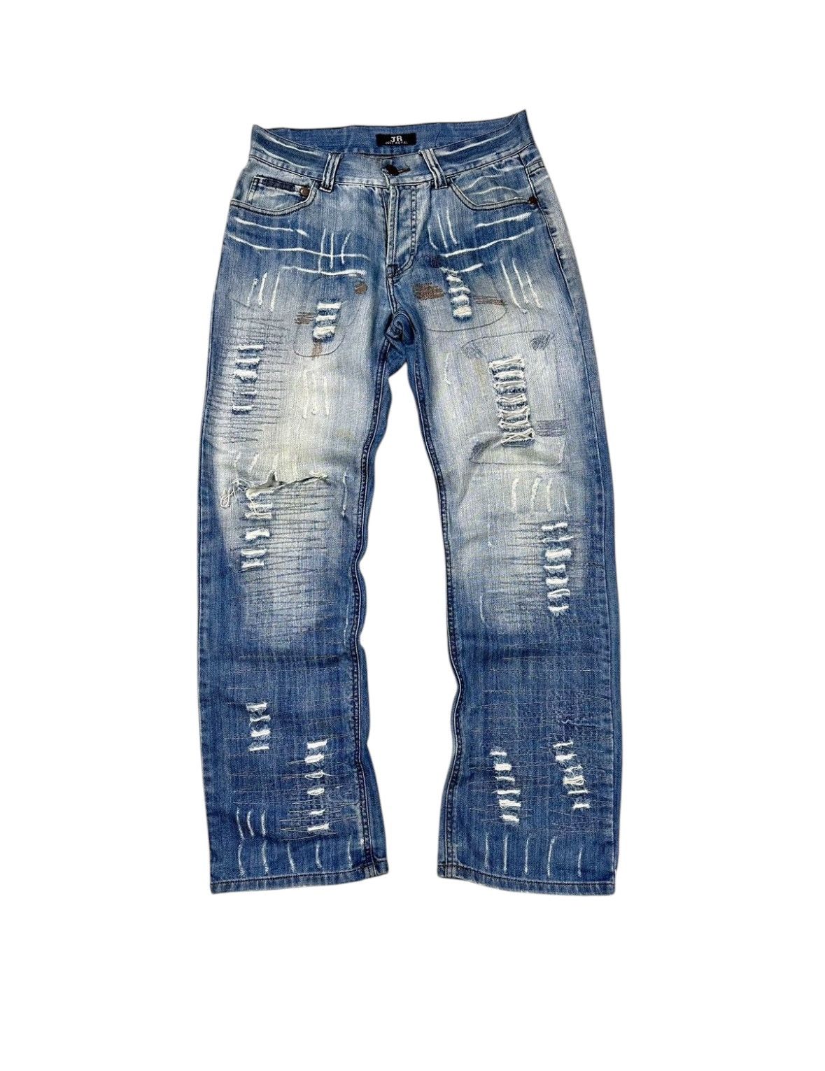 Japanese Brand × Vintage Vintage y2k Distressed Reworked Washed Blue Denim Pants Jean Size US 32 / EU 48 - 7 Thumbnail