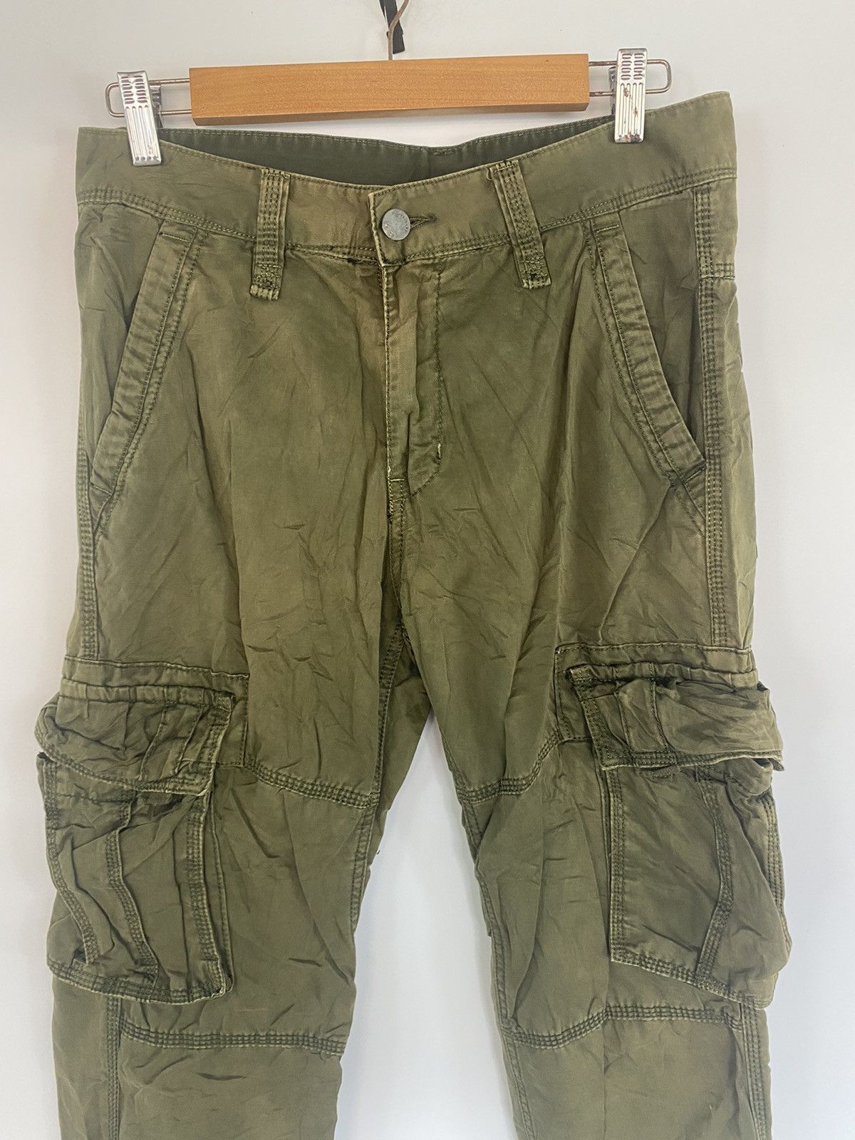 Japanese Brand FUHAO Cargo Multiple Pocket Green Army Pants Size US 30 / EU 46 - 7 Thumbnail