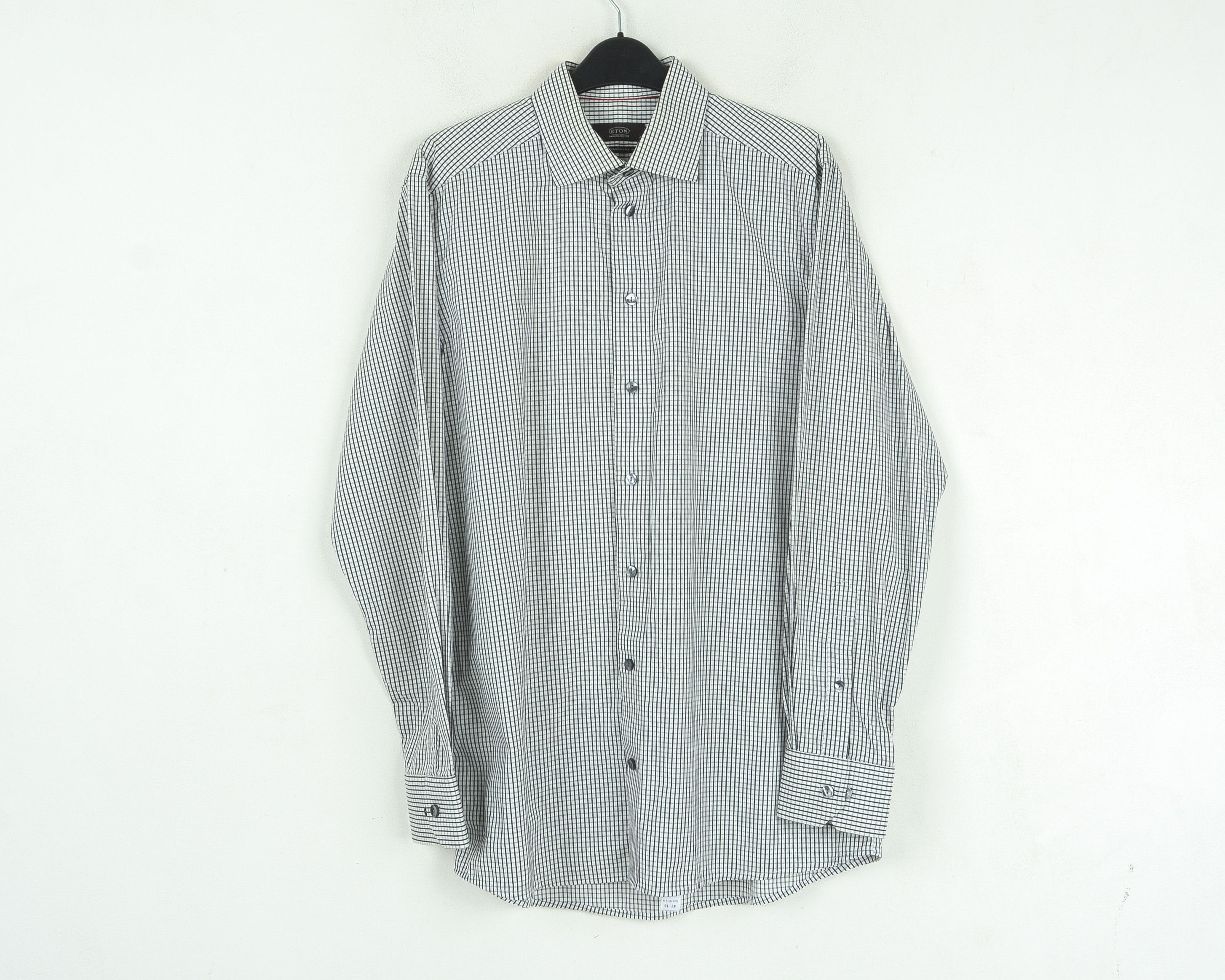 Eton Men's Formal Shirt 16" Size 41 check Button Up Casual Size 40R - 1 Thumbnail