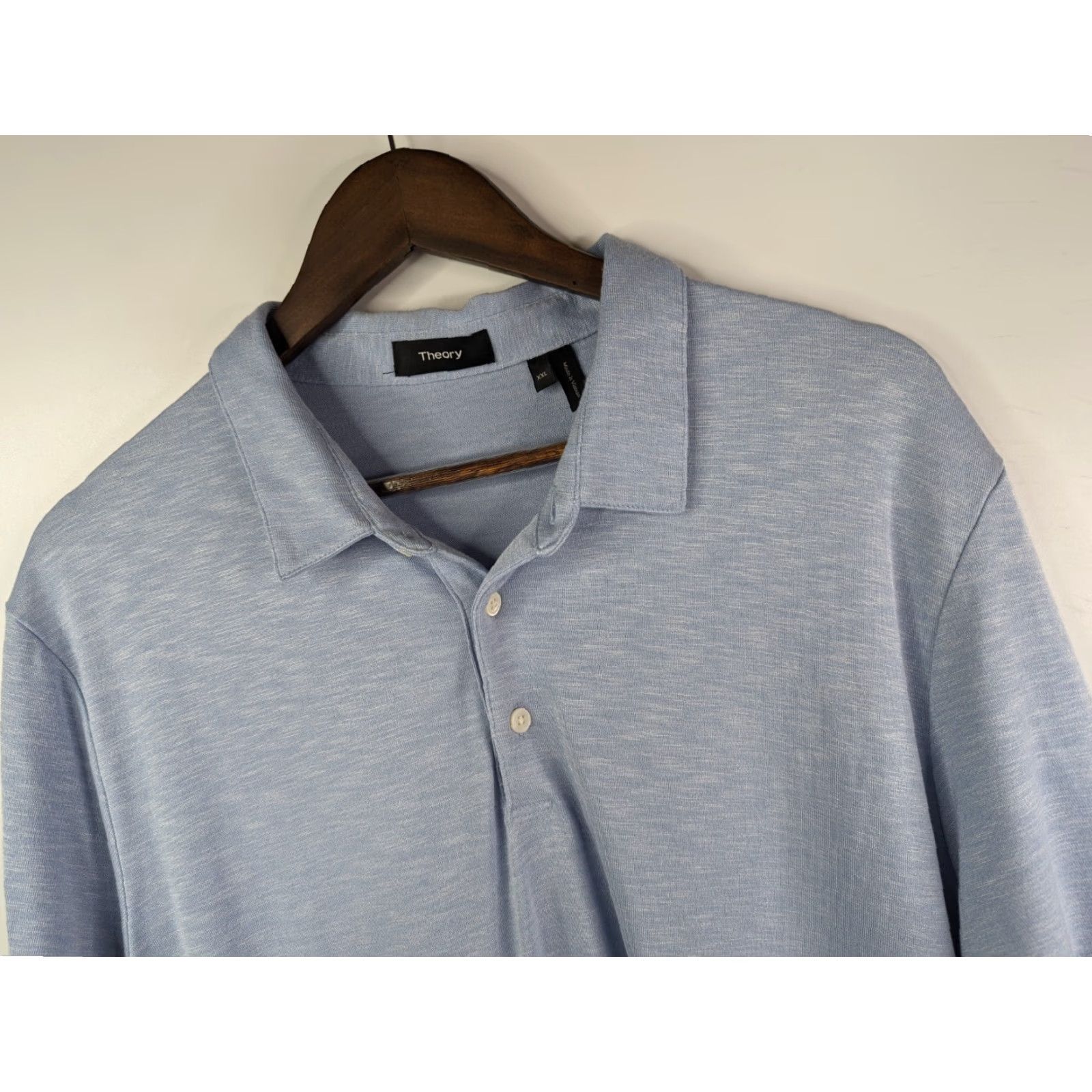 Theory Anemone Theory Polo Shirt in Anemone Modal Jersey Blue Short Sleeve 2XL Mens Size US XXL / EU 58 / 5 - 2 Thumbnail