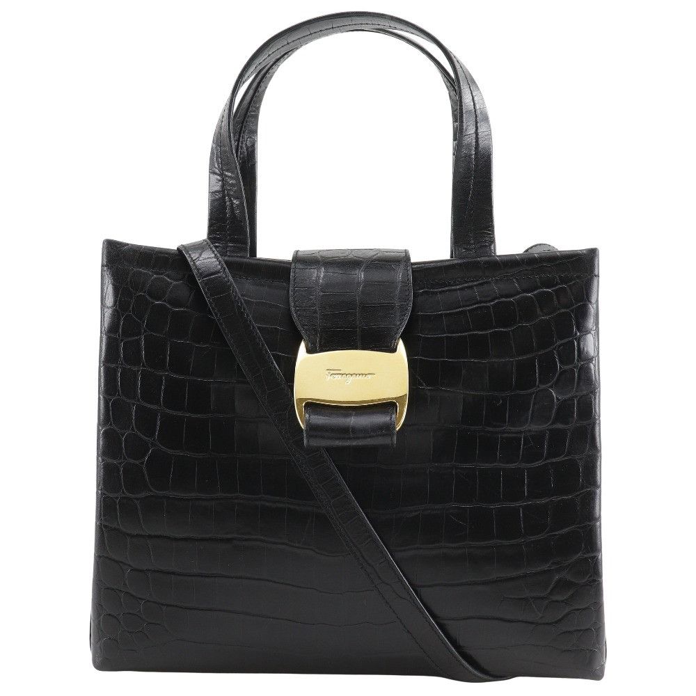 Salvatore Ferragamo Salvatore Ferragamo Salvatore Ferragamo Vara Embossed Leather 2way Bag Leather Handbag AQ-21 8252 DUTY FREE for USA Size ONE SIZE - 1 Thumbnail