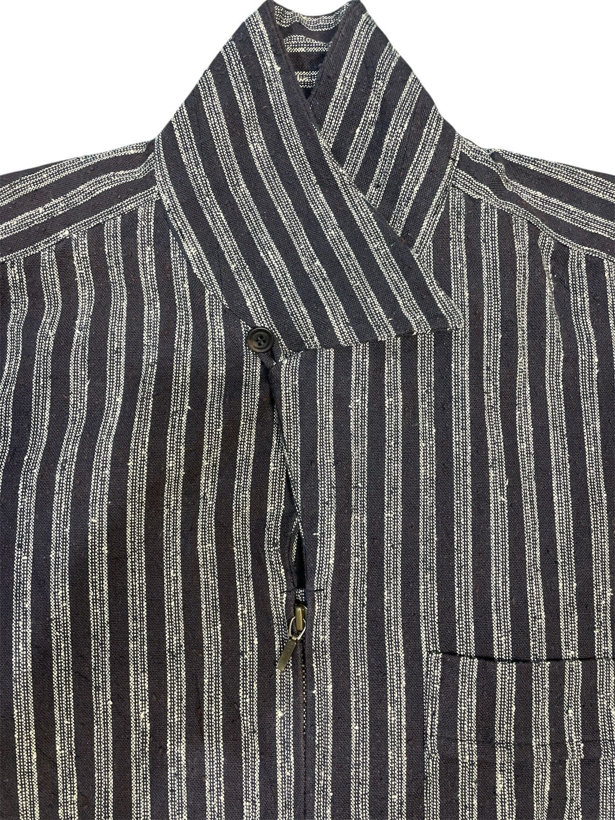 Issey Miyake 80s Issey Miyake PERMANENTE Archive Striped Workwear Jacket Size US M / EU 48-50 / 2 - 5 Thumbnail