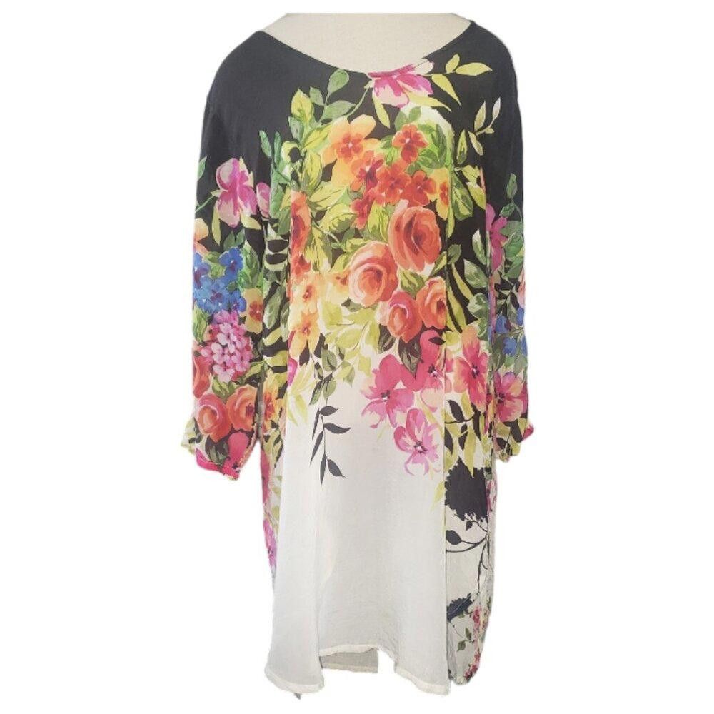 Designer CT1582 Johnny Was Floral Tunic L Size L / US 10 / IT 46 - 1 Thumbnail