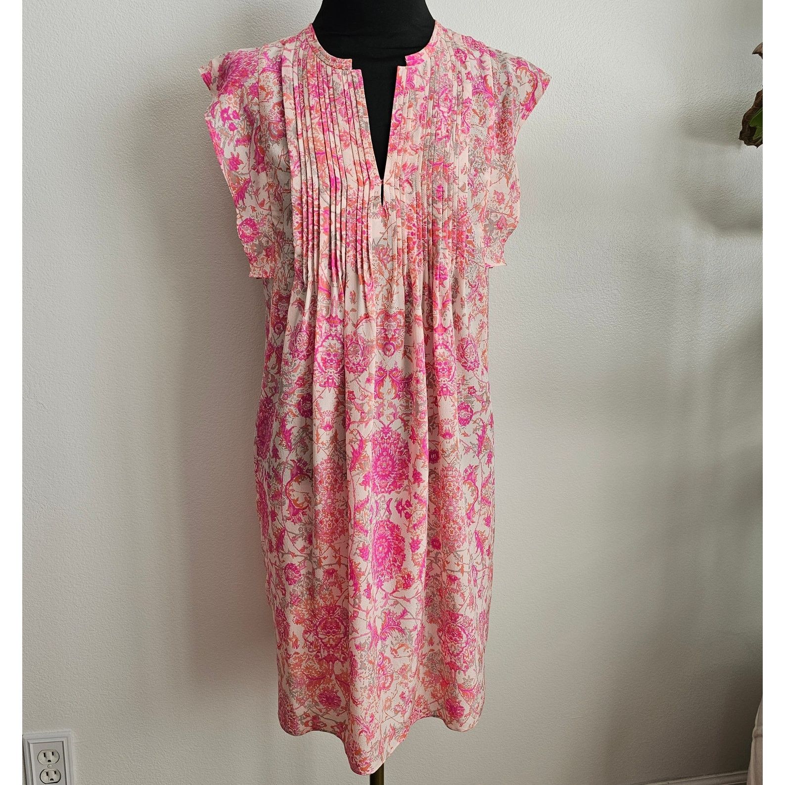 Rebecca Taylor Rebecca Taylor Casual Pink Silk Tunic Shift Summer Dress 0 Size XS / US 0-2 / IT 36-38 - 1 Thumbnail