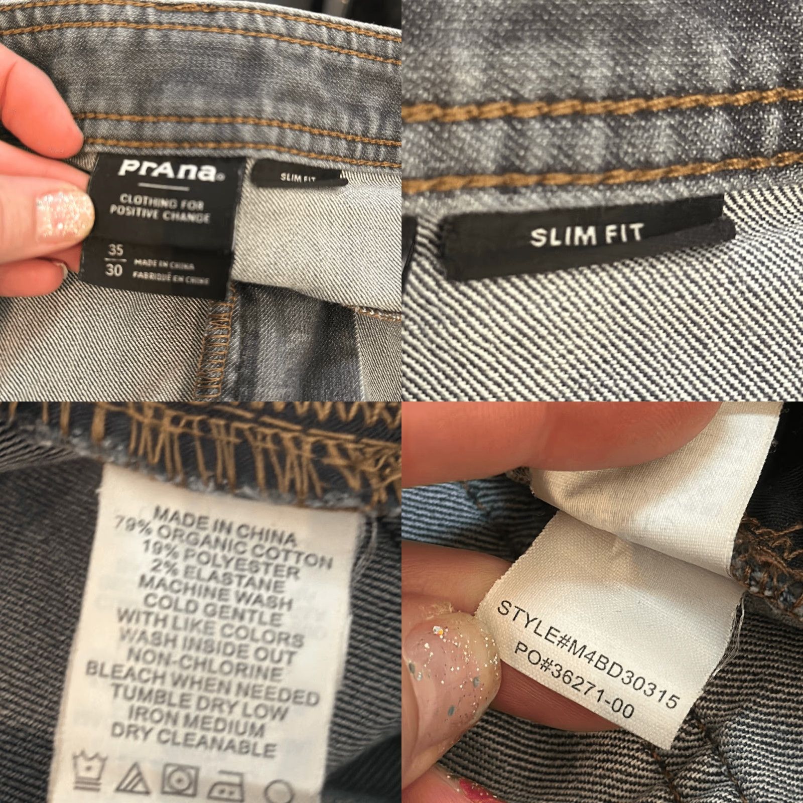 Prana prAna Mens Bridger Slim Pant II Blue, Chino, 35x30, M4BD30315, Pants, Men Size US 35 - 8 Thumbnail