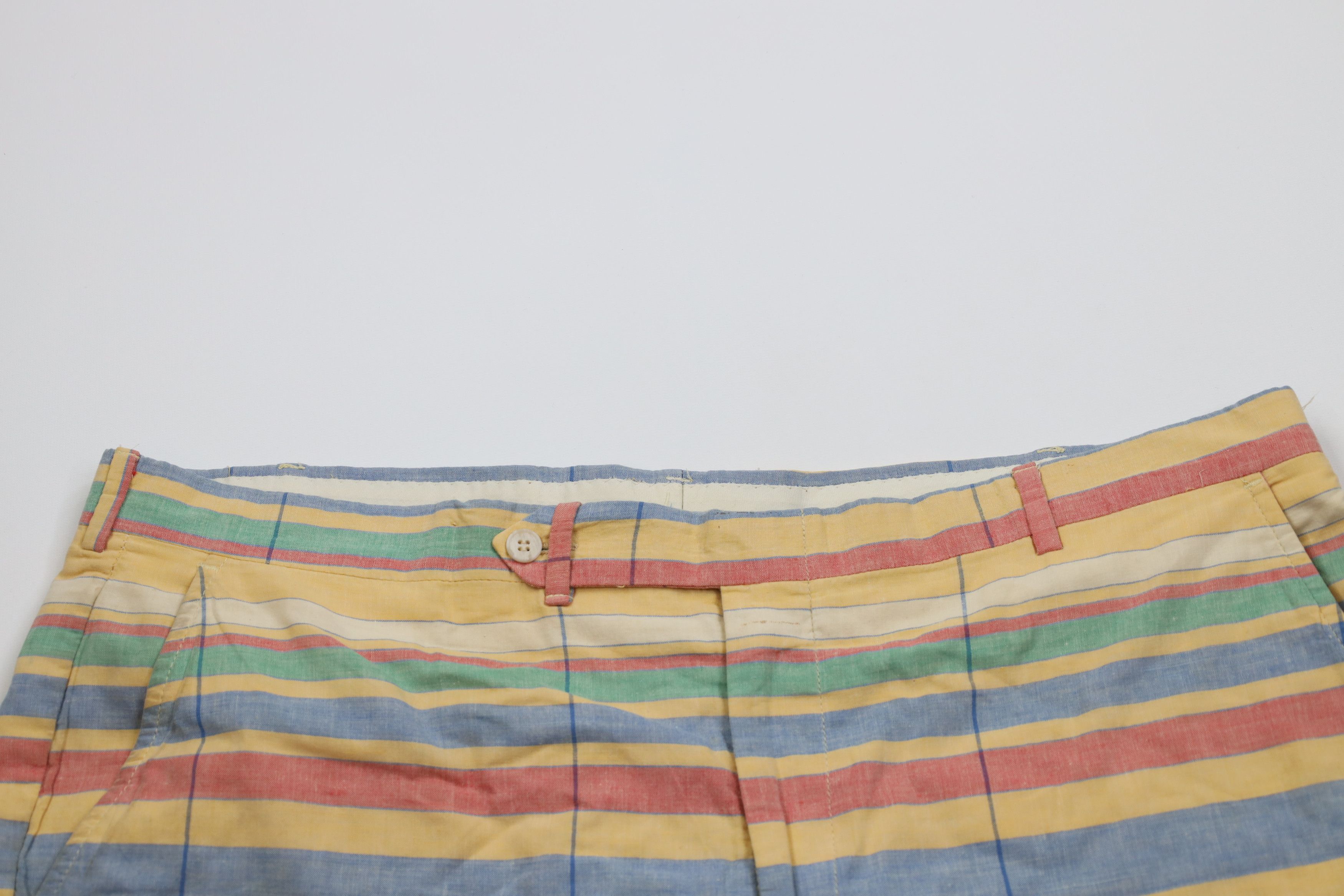 Vintage Vintage 70s Streetwear Rainbow Striped Above Knee Shorts USA Size US 40 / EU 56 - 2 Thumbnail