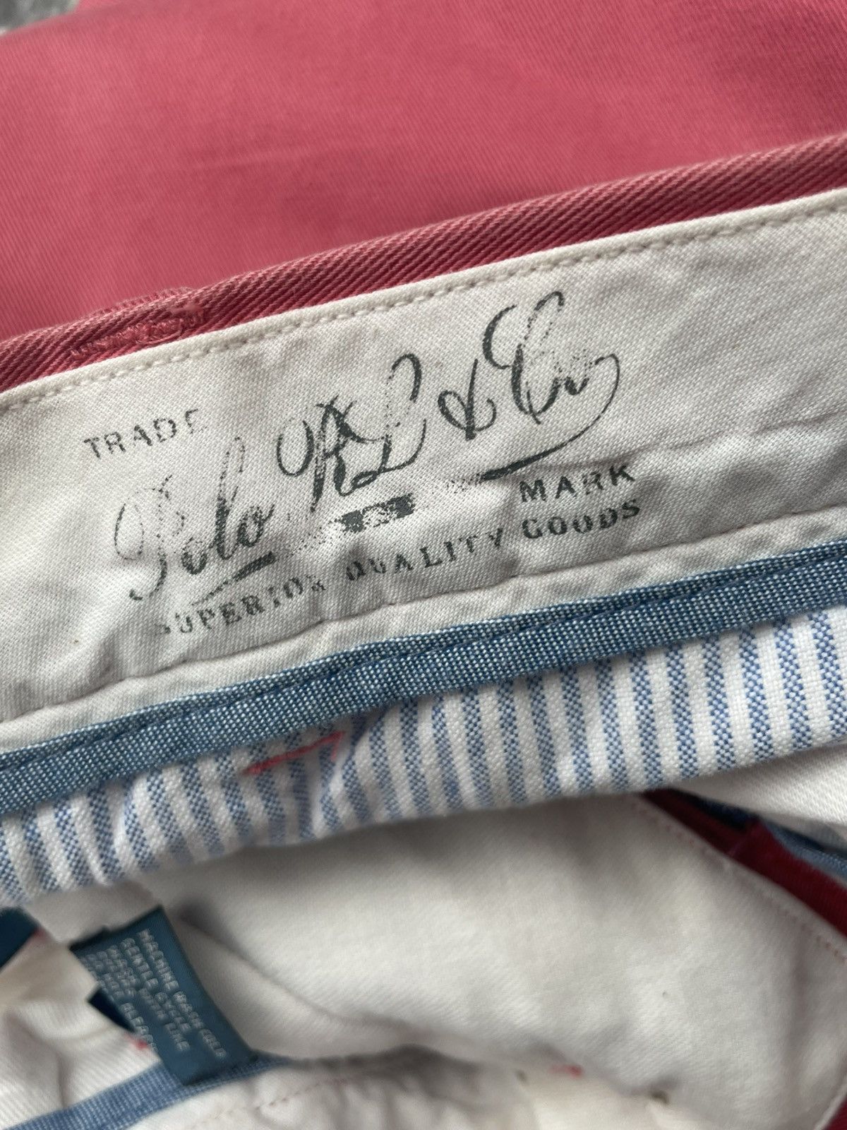 Designer Vintage Polo Ralph Lauren Pink Chinos Size US 34 / EU 50 - 12 Thumbnail