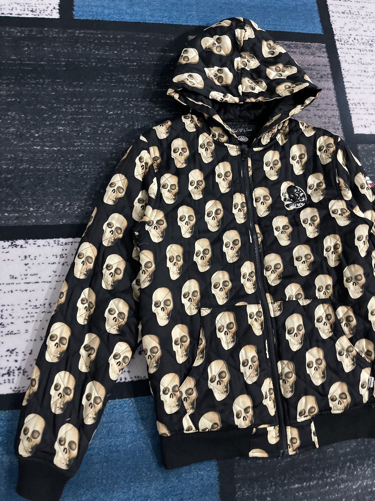 Japanese Brand AND SUNS SKULS FULLPRINT HOODIE JACKET Size US L / EU 52-54 / 3 - 4 Thumbnail