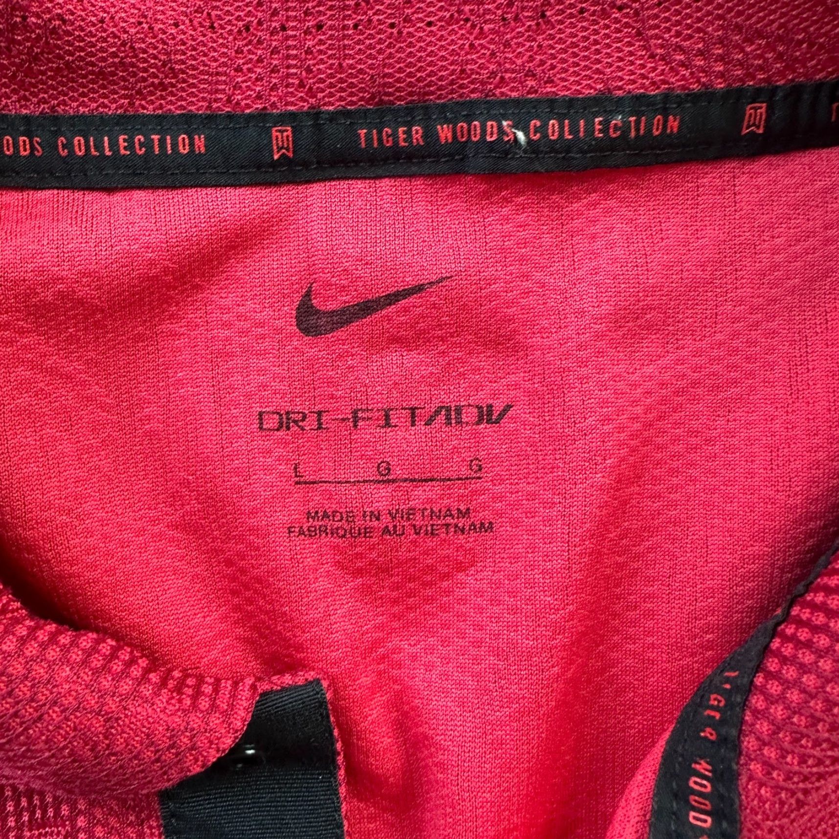 Nike Nike Tiger Woods Polo Shirt Mens Large Red Dri-Fit Jacquard Golf Shirt Activewear Short Sleeve Nike Dri-Fit Size US L / EU 52-54 / 3 - 7 Thumbnail