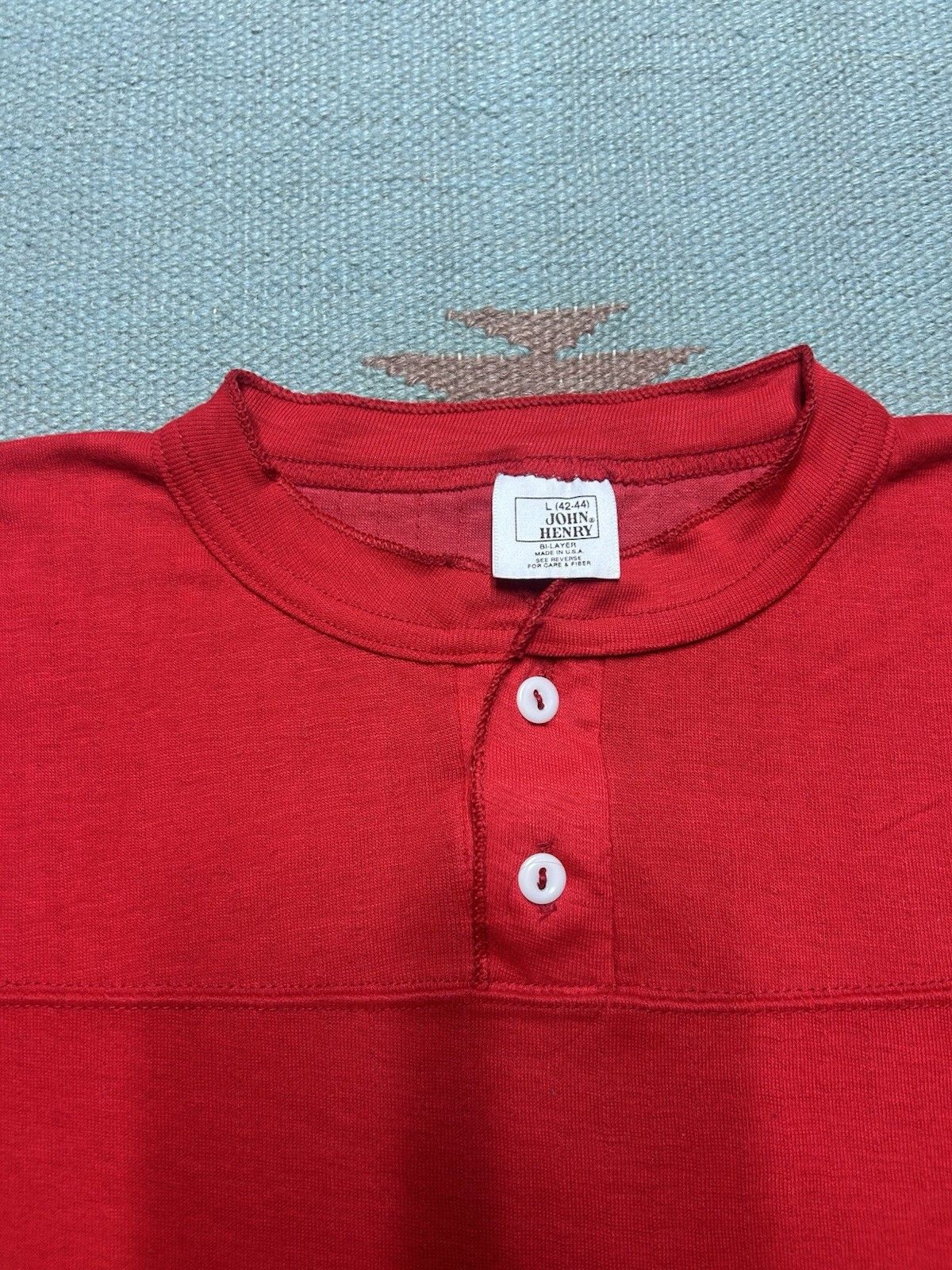 Vintage Vintage 80s henley t shirt thermal 2 layer distressed large Size US L / EU 52-54 / 3 - 9 Thumbnail
