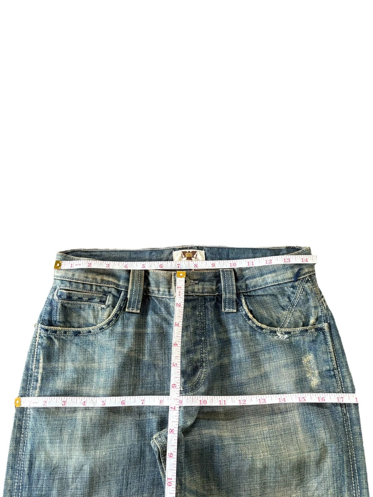 Antik Denim Vintage Japanese Brand Mud Wash Distress Flare Jeans Size 29" - 6 Thumbnail