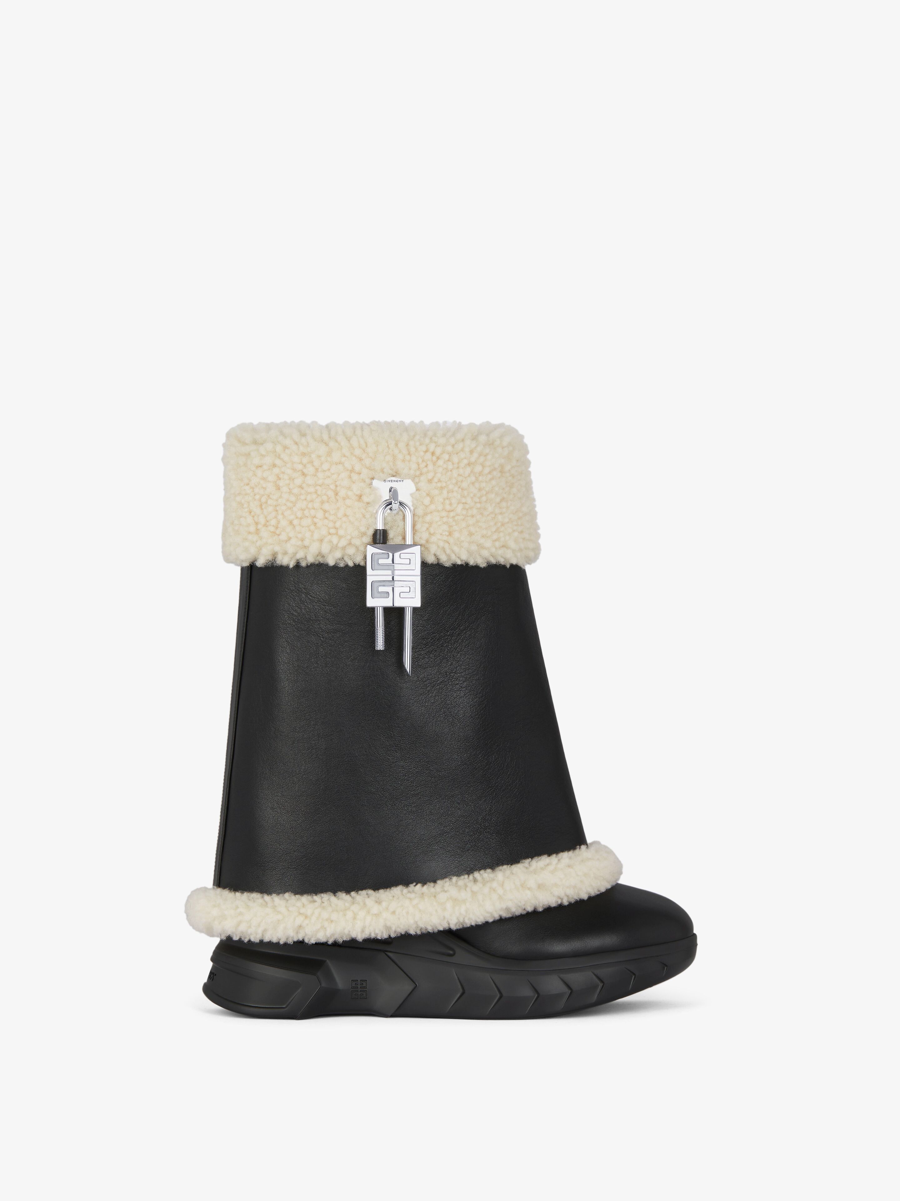 Givenchy o1srvl11e0525 Shark Lock Ankle Boots Biker Low Wedge Size US 6 / IT 36 - 1 Thumbnail