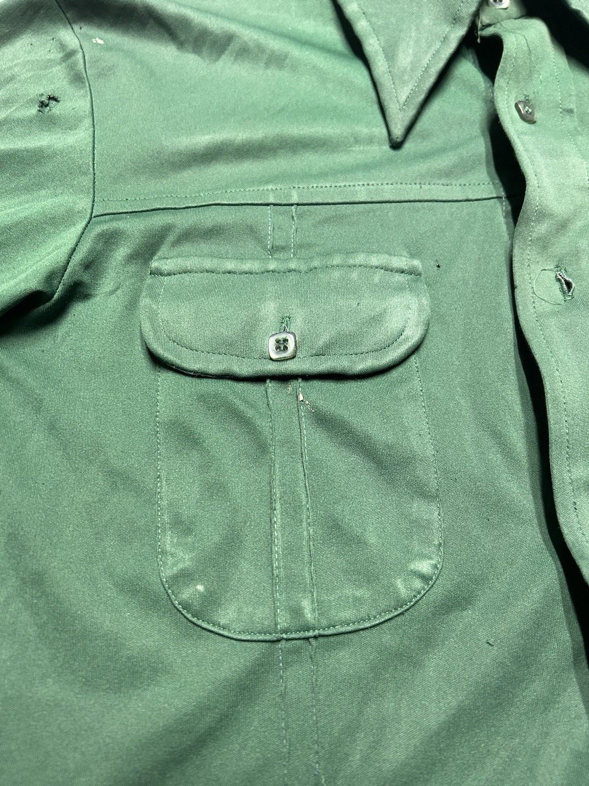 Vintage 70s button shirt polyester dagger collar distressed Medium Size US M / EU 48-50 / 2 - 11 Thumbnail