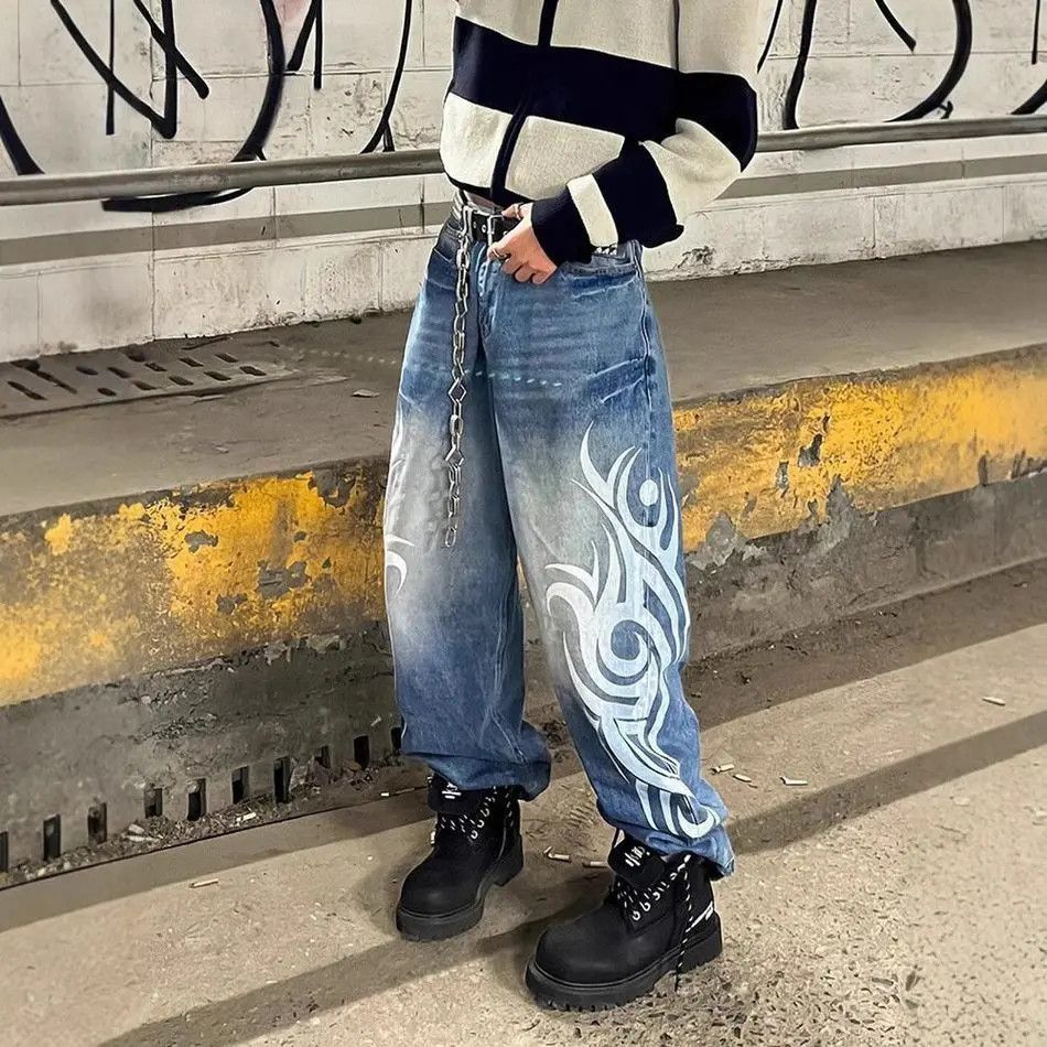 Japanese Brand Vintage wide leg loose print y2k jeans Size US 32 / EU 48 - 4 Thumbnail