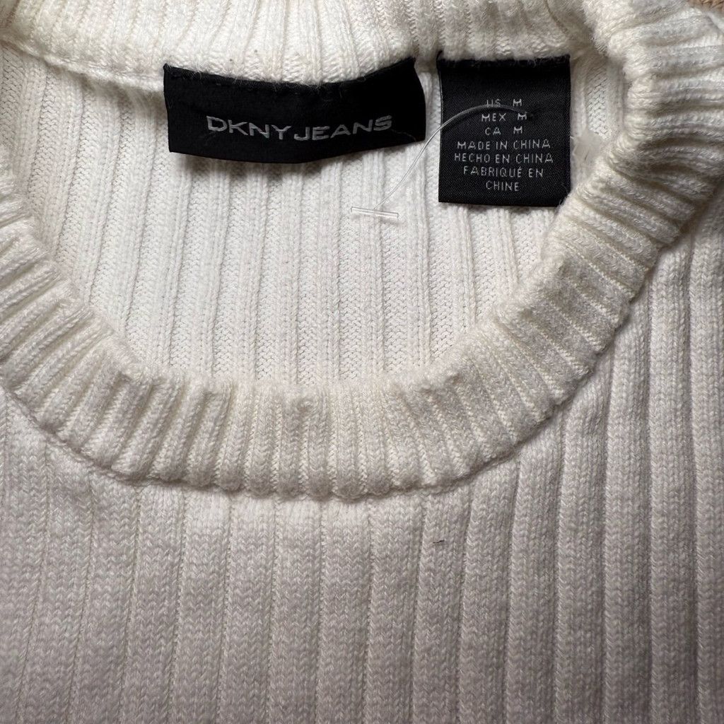 DKNY Vintage Y2K DKNY White Jeans Knit Crewneck Sweater Size L / US 10 / IT 46 - 4 Thumbnail