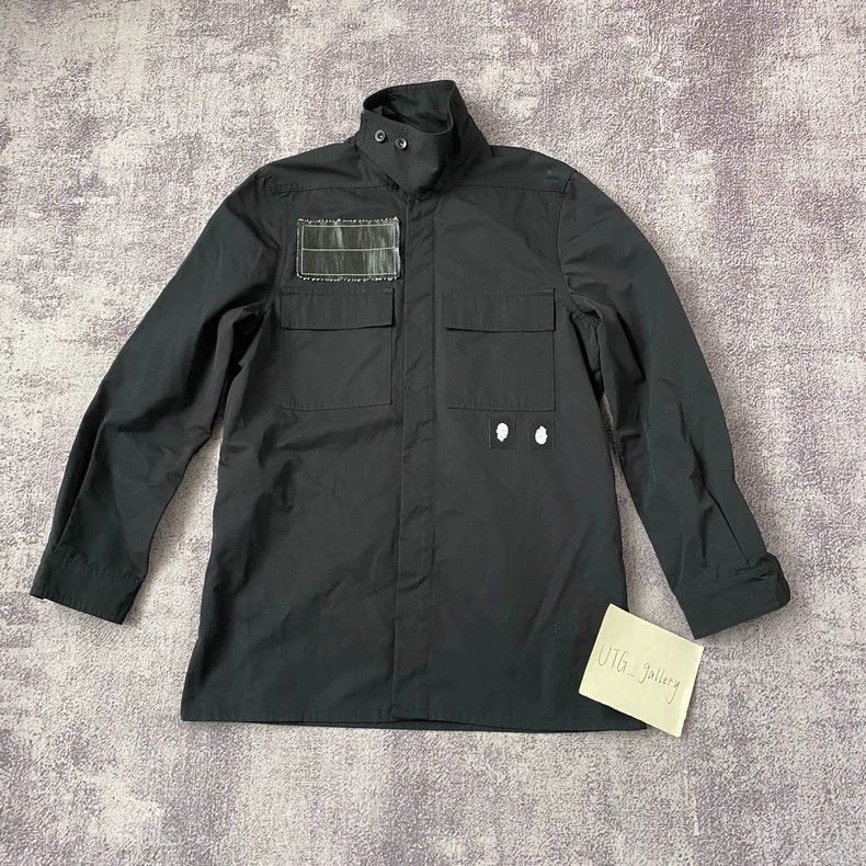 Rick Owens Rick Owens 18 Fw Patch Irregular Neck Nylon Black Jacket 2 Size US S / EU 44-46 / 1 - 2 Thumbnail