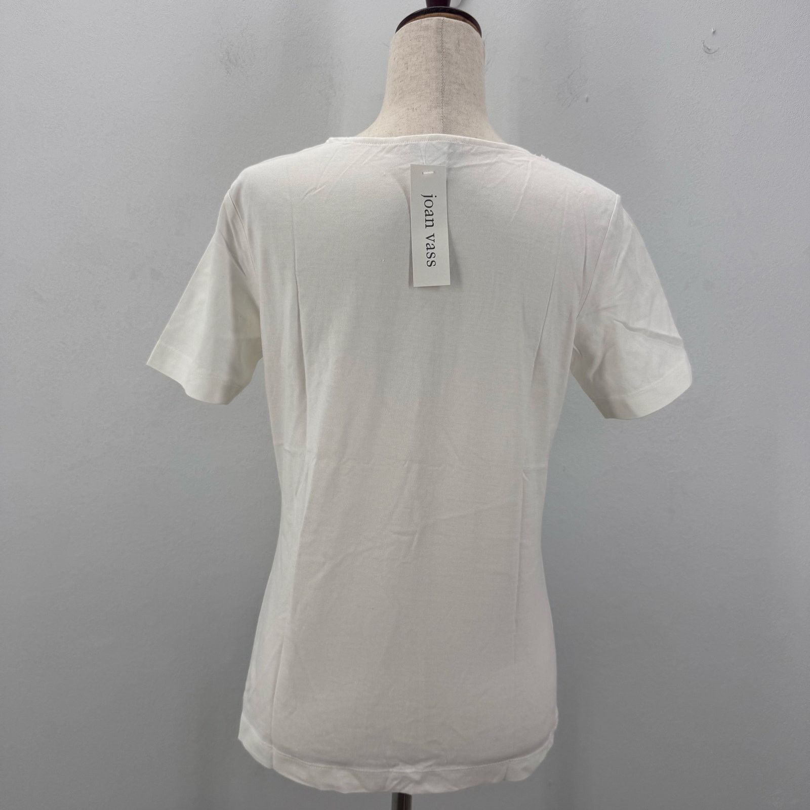 Vass Joan Vass Women's Mesh Neck Tee Cloud White size 3/XL Casual Size XL / US 12-14 / IT 48-50 - 2 Thumbnail