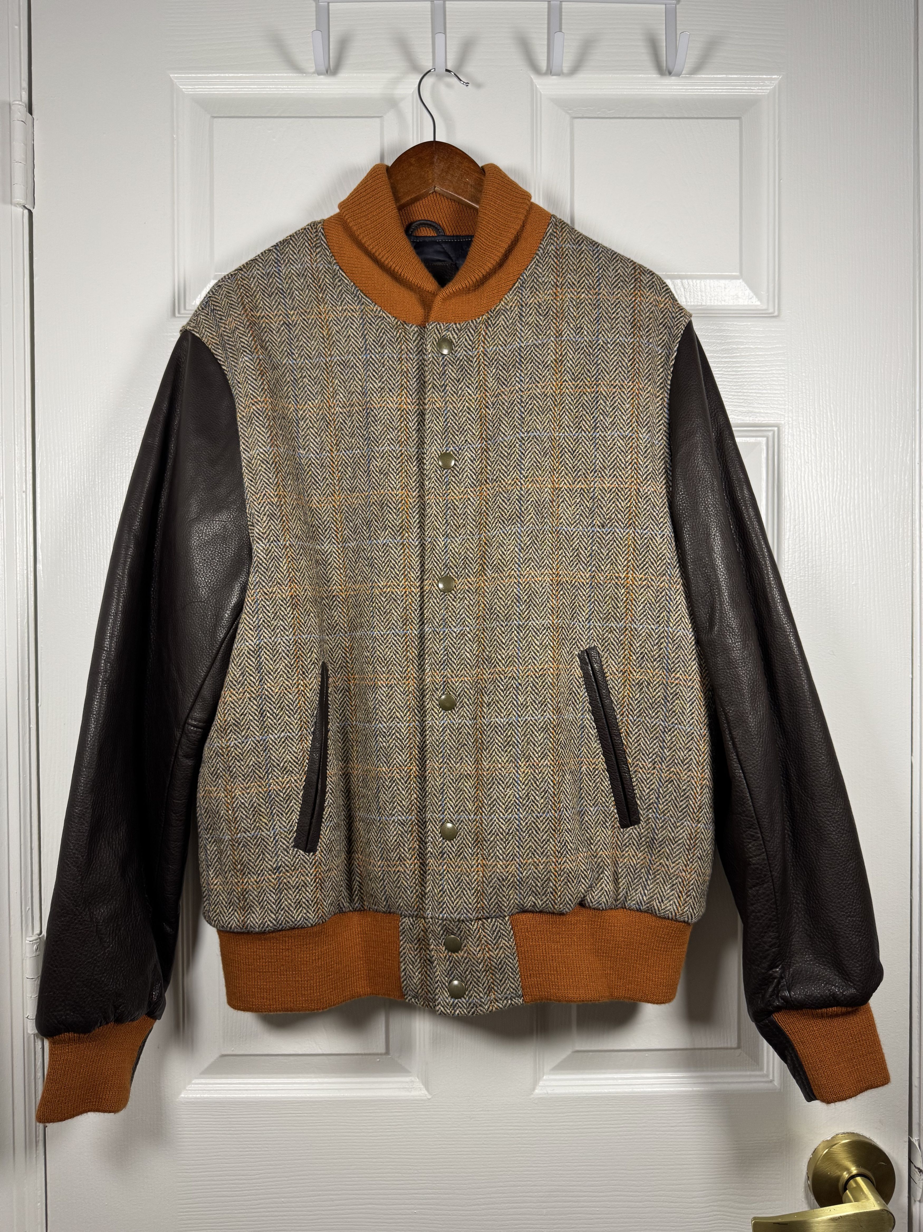 Golden Bear × Kith 2012 Harris Tweed Varsity Jacket Brown Orange Size US L / EU 52-54 / 3 - 2 Thumbnail