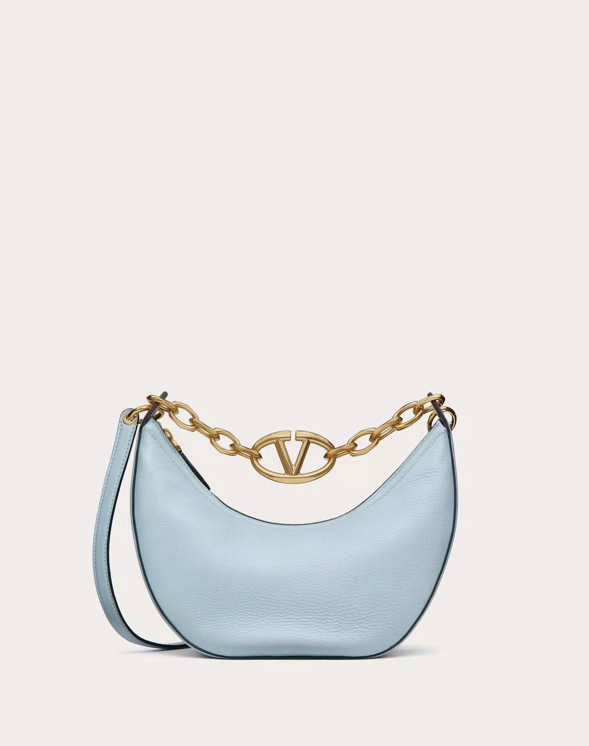 Valentino oc11z0725 Size:OS/Grainy Calfskin With Chain Bag in Sky Blue Size ONE SIZE - 1 Thumbnail