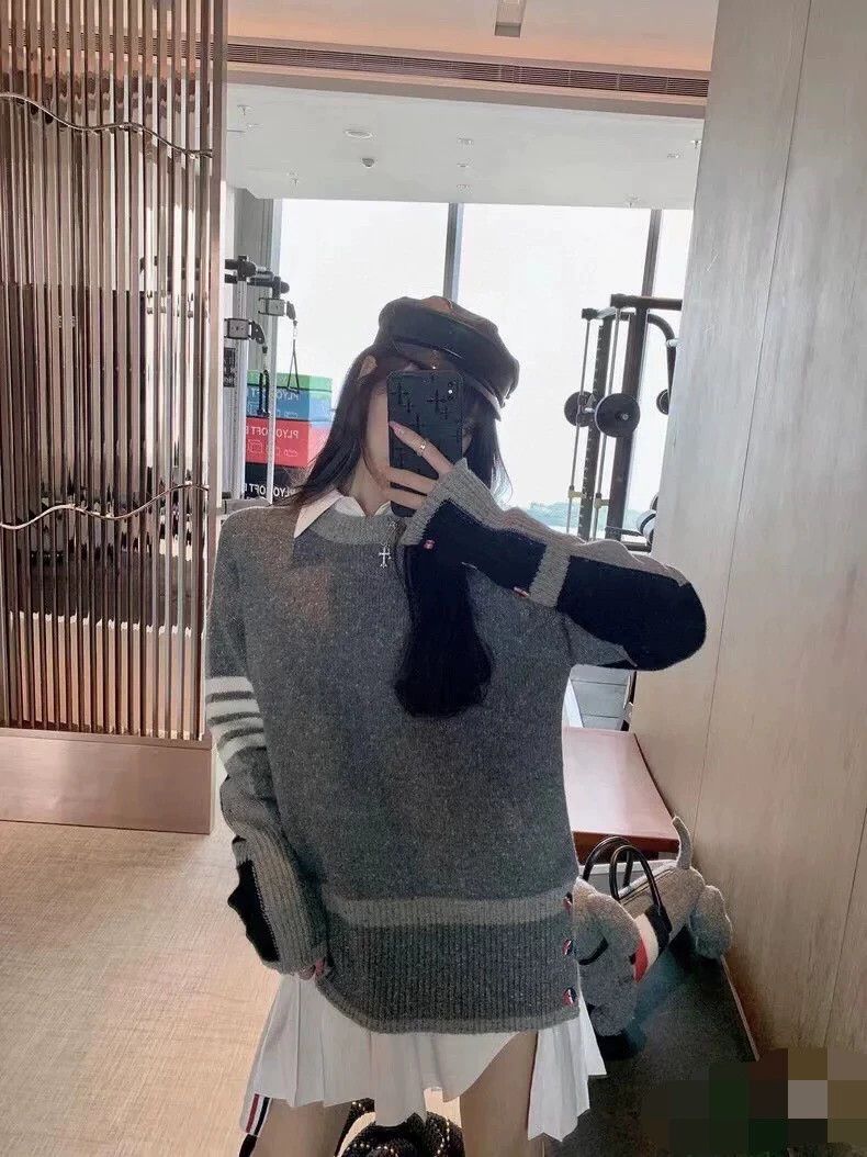 Thom Browne Thom Browne Gray striped knit sweater Size XS / US 0-2 / IT 36-38 - 7 Thumbnail