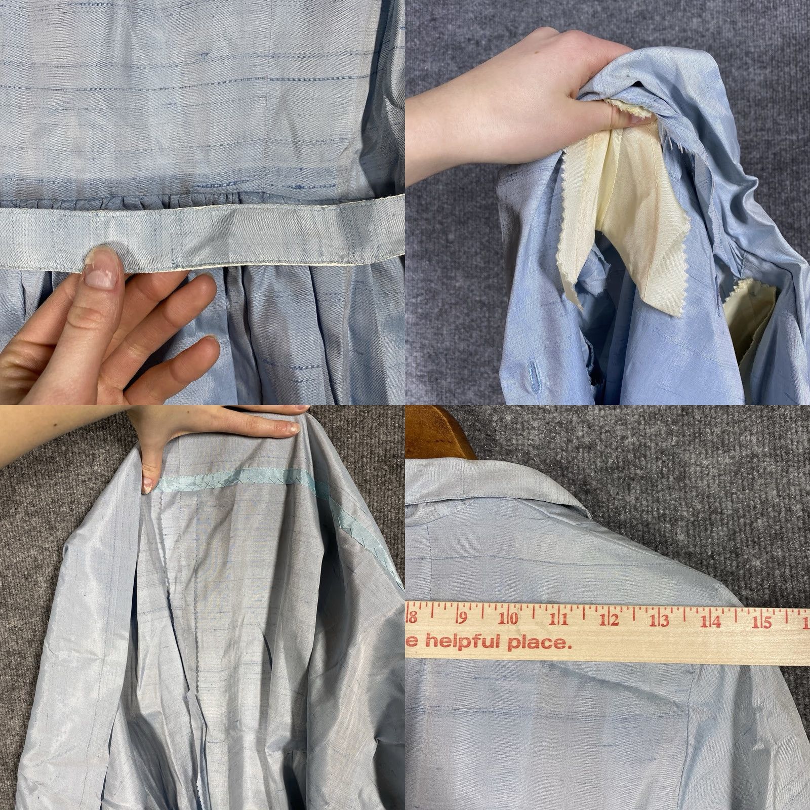 Vintage VINTAGE 1950s Silk Shirt Dress Women Size 12 Light Blue Belt Pleated Rockabilly Blue Shirt Dress Womens Size XL / US 12-14 / IT 48-50 - 8 Thumbnail