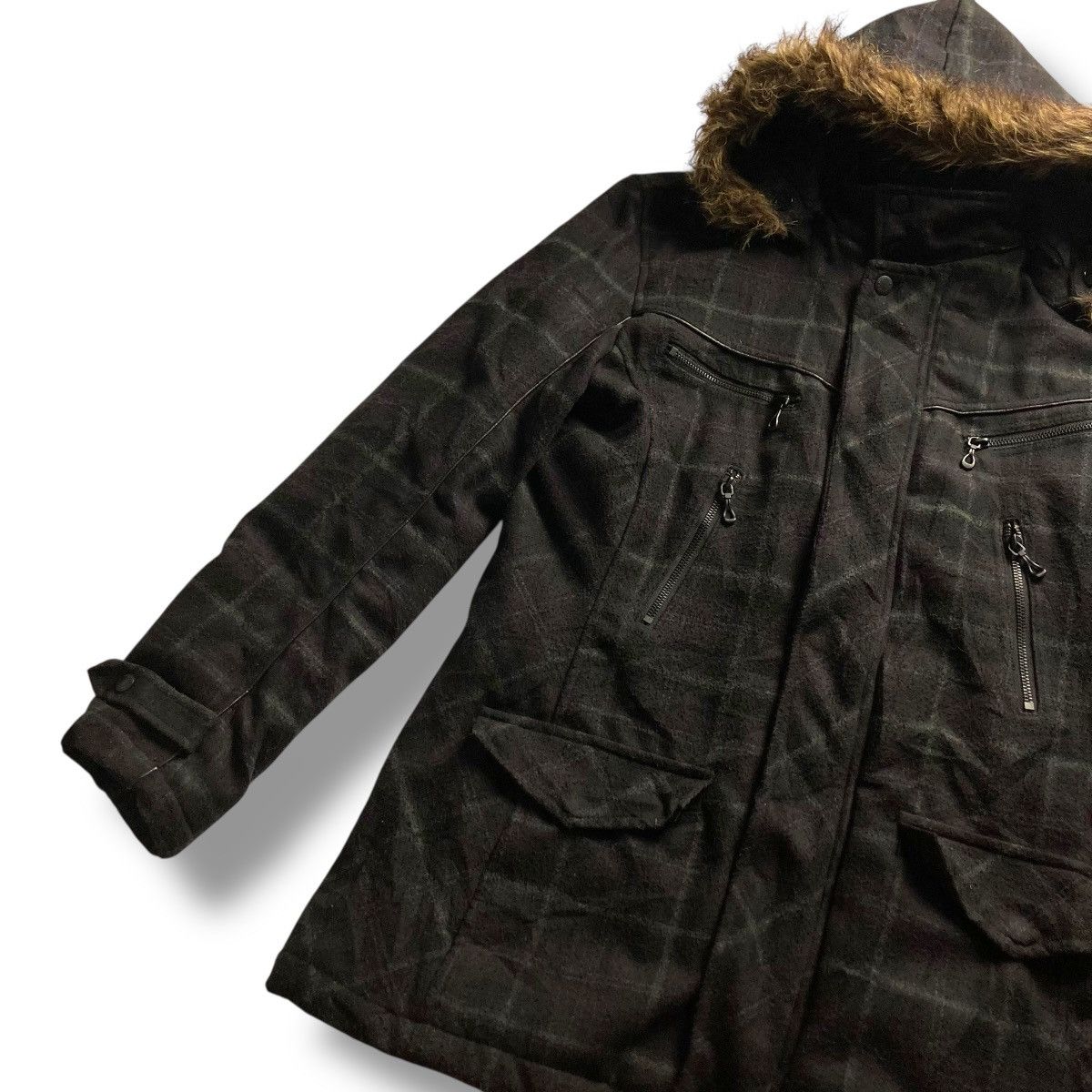 If Six Was Nine 🇯🇵 IN THE ATTIC HOMME CHECKERED FUR HOODIE JACKET Size US XL / EU 56 / 4 - 7 Thumbnail
