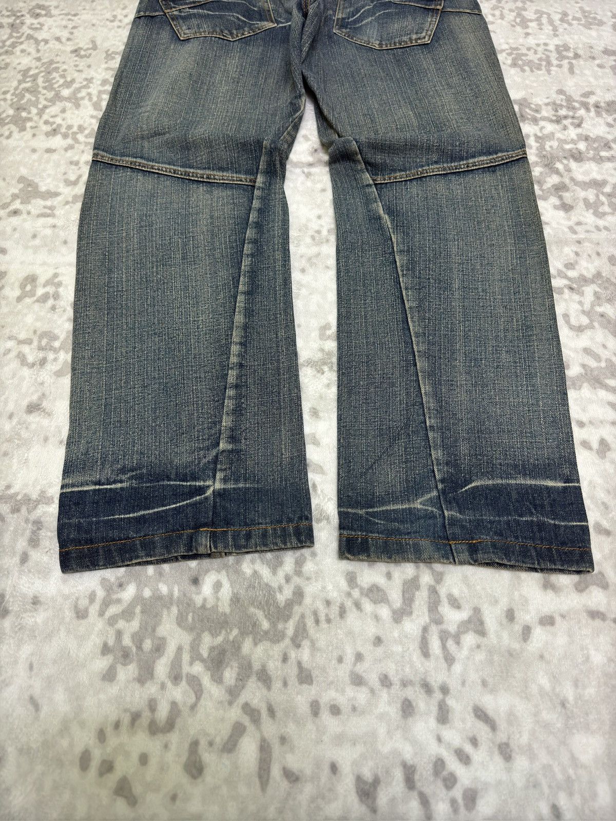 Le Grande Bleu (L.G.B.) Vintage Camel Active Double Waist Muddy Acid Wash Jeans Size US 32 / EU 48 - 11 Thumbnail