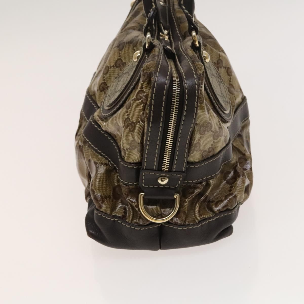 Gucci GUCCI GG Crystal Hand Bag Coated Canvas Brown Gold Size ONE SIZE - 5 Thumbnail