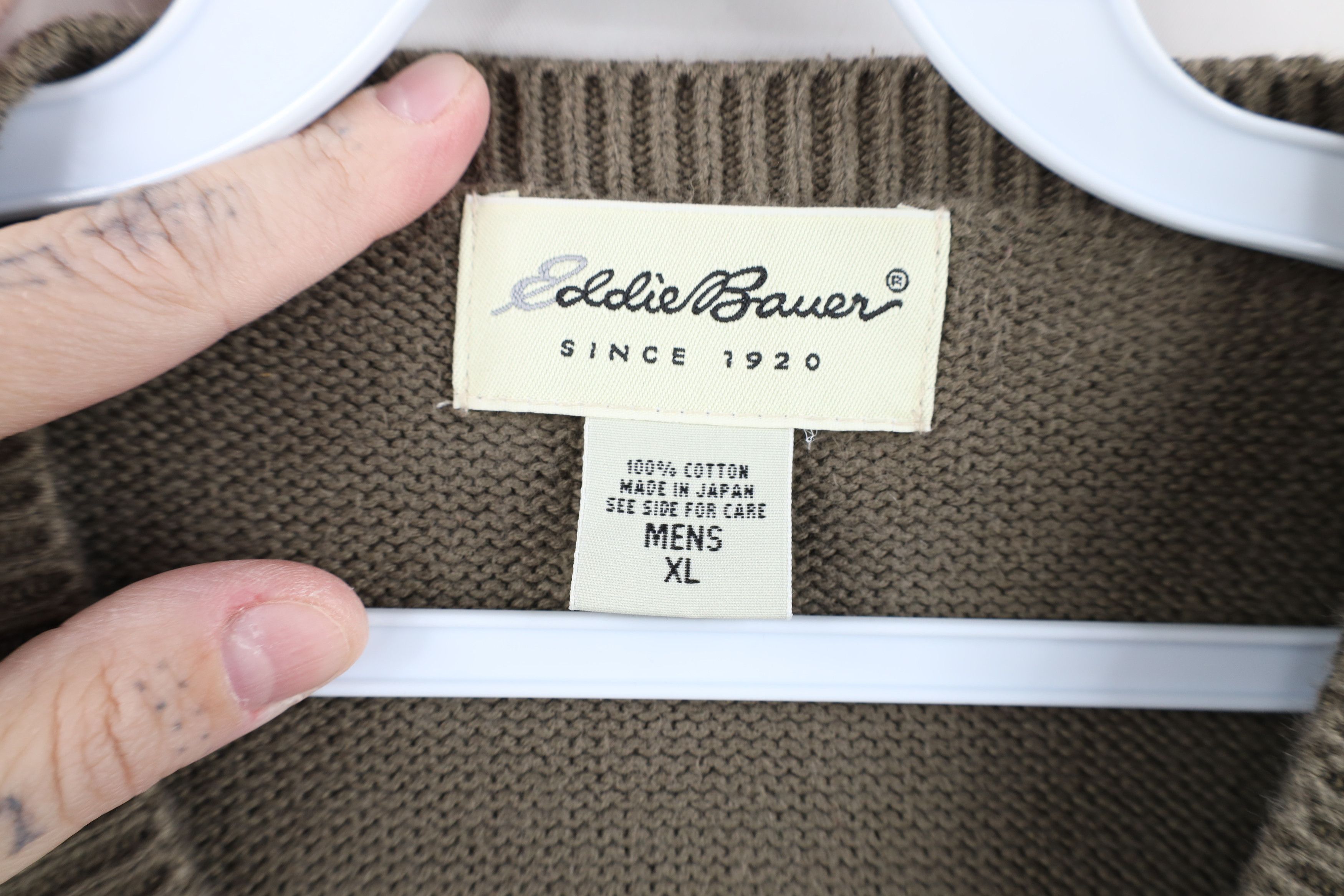 Eddie Bauer Vintage 90s Eddie Bauer Diamond Sweater Vest Cotton Japan Size US XL / EU 56 / 4 - 6 Thumbnail