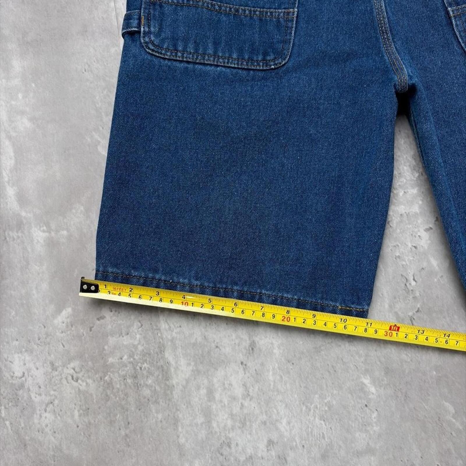 Hilditch & Key Y2K Blue Key Workwear Grunge Baggy Carpenter Denim Jorts Size US 36 / EU 52 - 8 Thumbnail