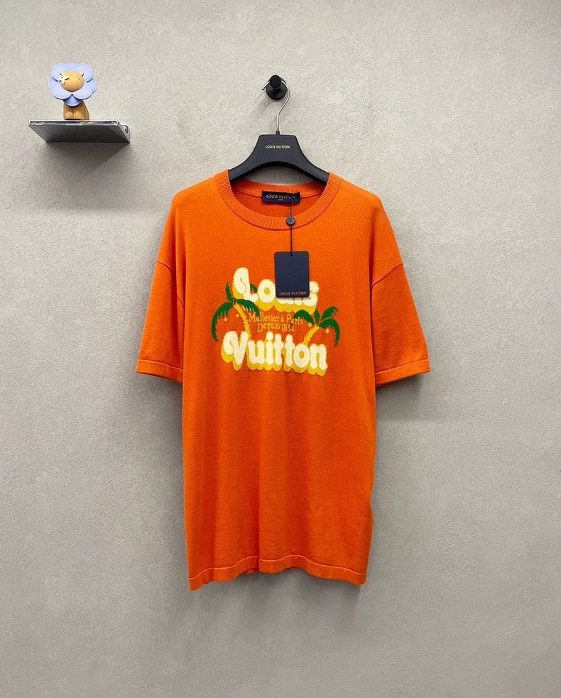 Louis Vuitton Louis Vuitton Orange coconut tree knitted short sleeve Size US M / EU 48-50 / 2 - 1 Thumbnail