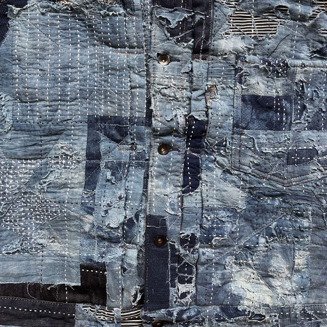 Kapital Indigo Boro Sashiko Denim Jacket Size US L / EU 52-54 / 3 - 5 Thumbnail