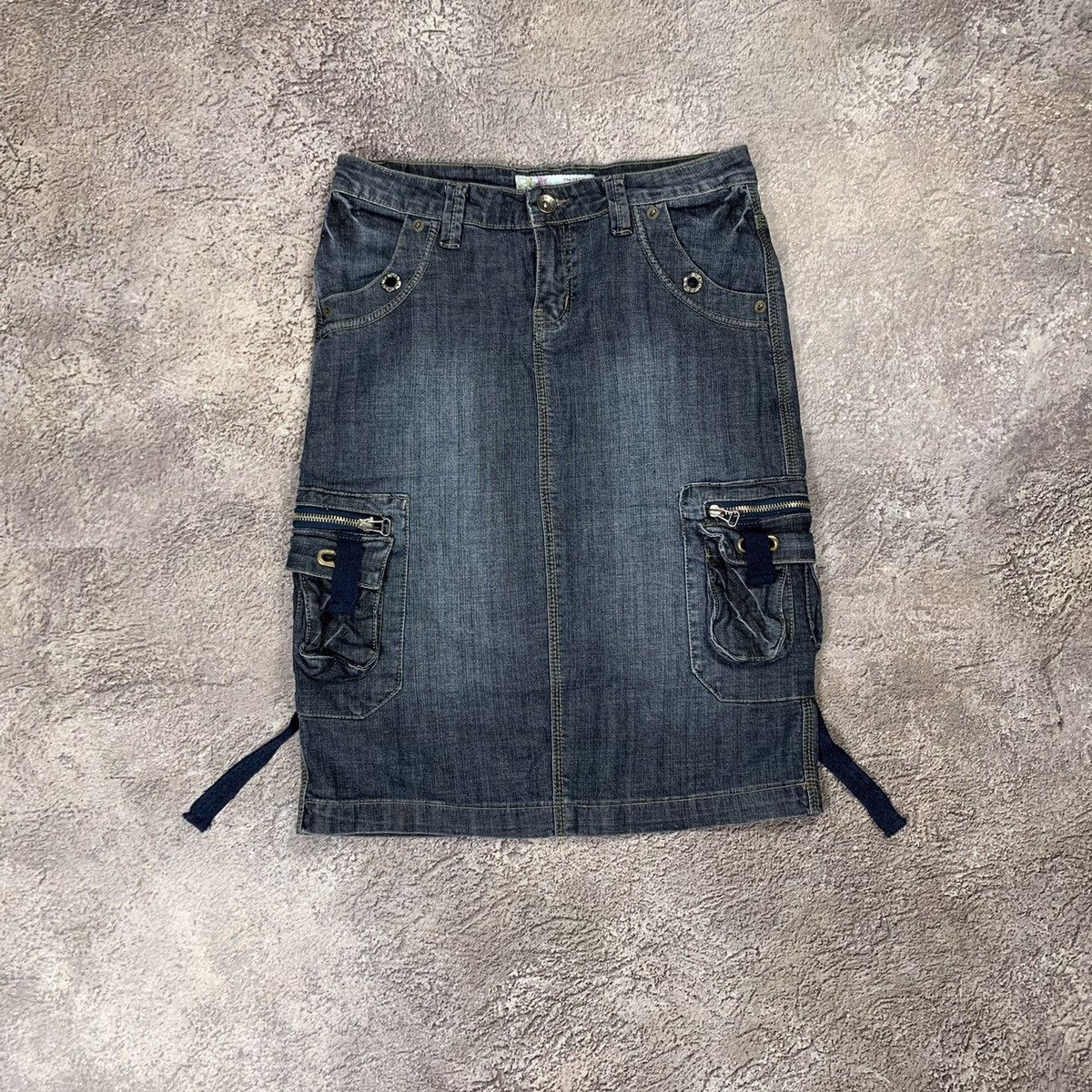 Vintage Y2K Cargo Mini Skirt Distressed Streetwear Grunge Relaxed 26 Size 26" / US 2 / IT 38 - 1 Thumbnail