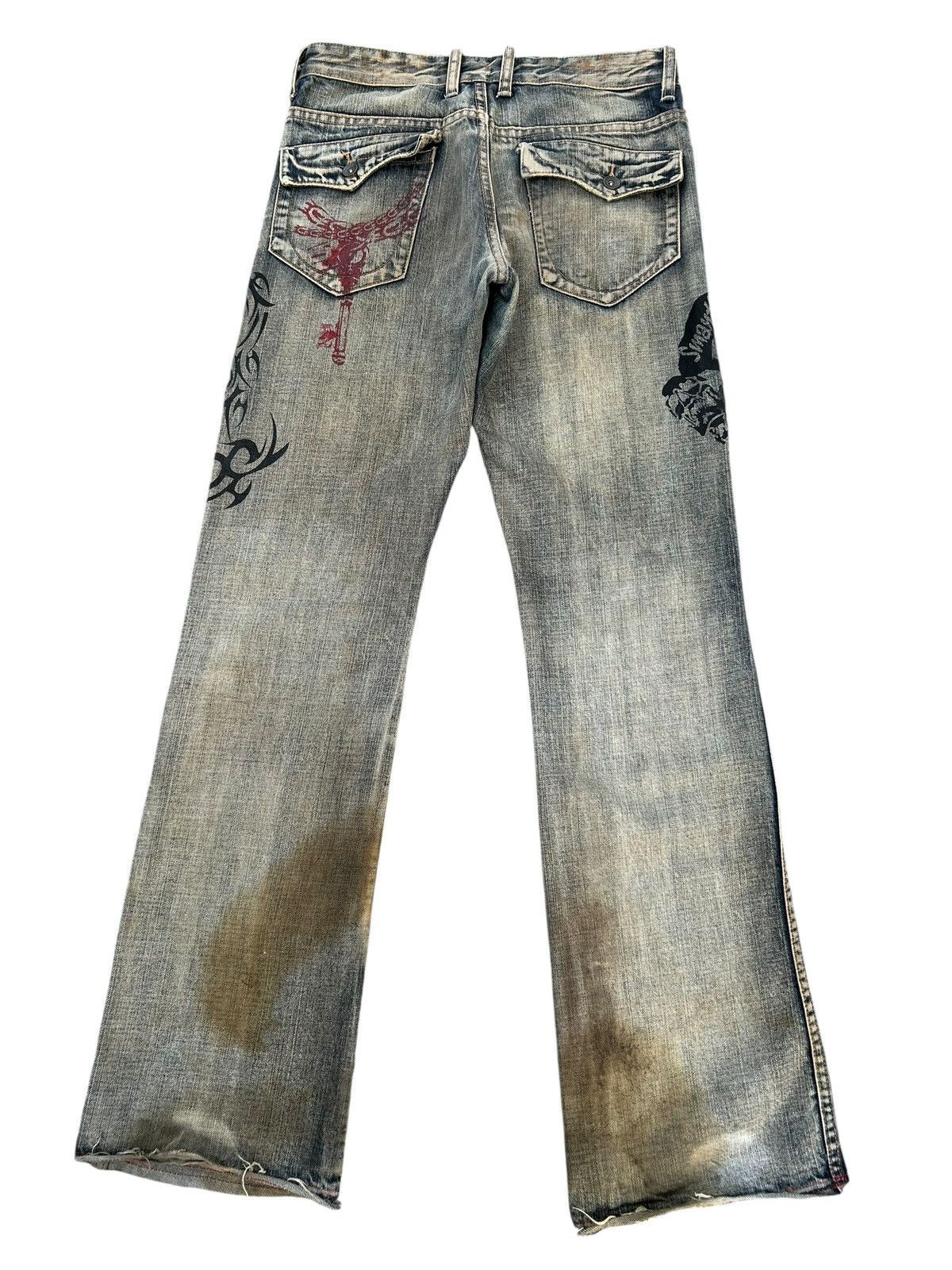 Kapital Flare Semantic design Rusty Faded Distressed Denim Jeans Size US 30 / EU 46 - 4 Thumbnail