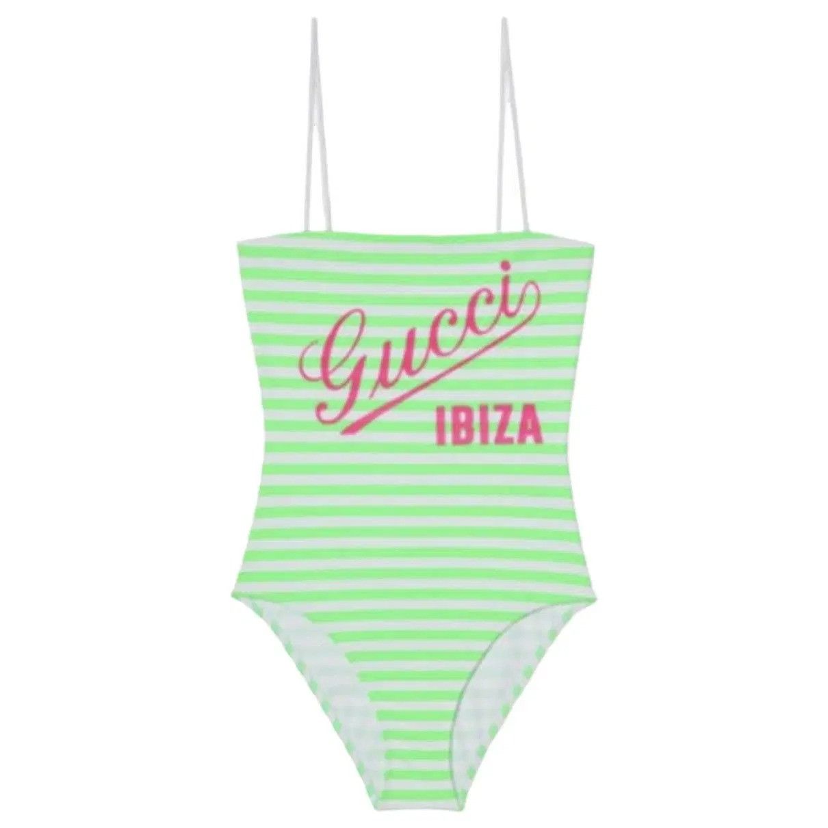 Gucci o1la5ras0526 Ibiza Logo Print One-Piece Stripe Swimsuit Size M / US 6-8 / IT 42-44 - 1 Preview