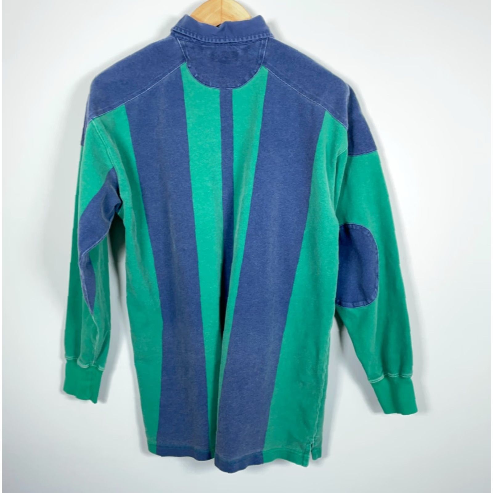 Vintage VINTAGE St. John's Bay Polo Shirt Rugby Shirt Striped Green Blue Long Sleeve Large Tall Men Size US L / EU 52-54 / 3 - 2 Thumbnail