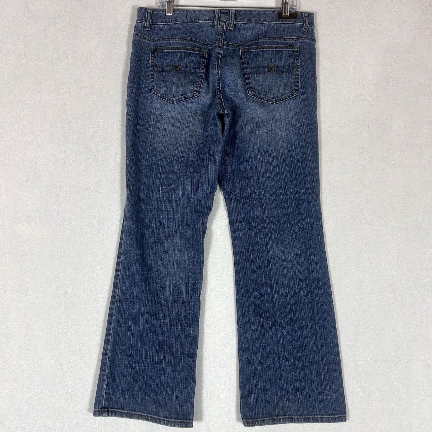 Tommy Hilfiger Tommy Hilfiger Jeans Bootcut Denim Blue 12 Womens Regular Mid Rise Comfort Pockets Zipper Logo Button Size 34" / US 12 / IT 48 - 7 Thumbnail