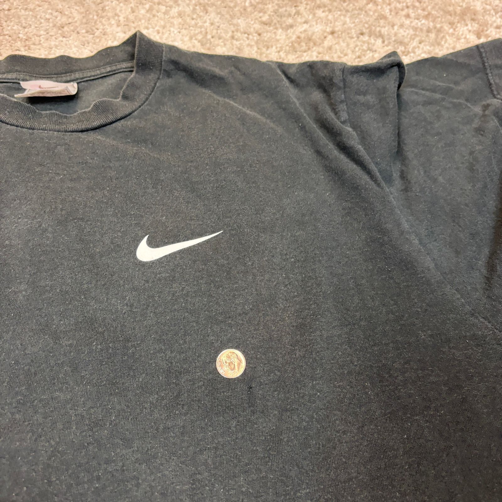 Nike × Vintage Vintage 90s Nike Just Do It Swoosh Short Sleeve Shirt Mens L Size US L / EU 52-54 / 3 - 9 Thumbnail