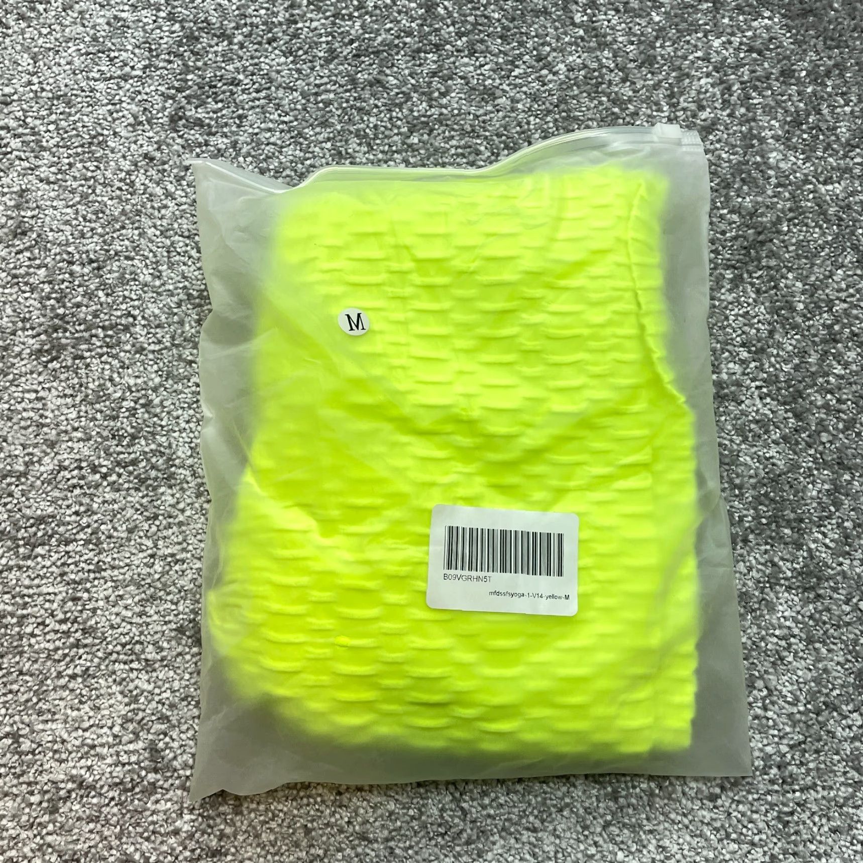 Vintage Unbranded Leggings Womens M Yellow Neon Yoga Stretch Textured Pants New NWT Size 32" / US 10 / IT 46 - 2 Thumbnail