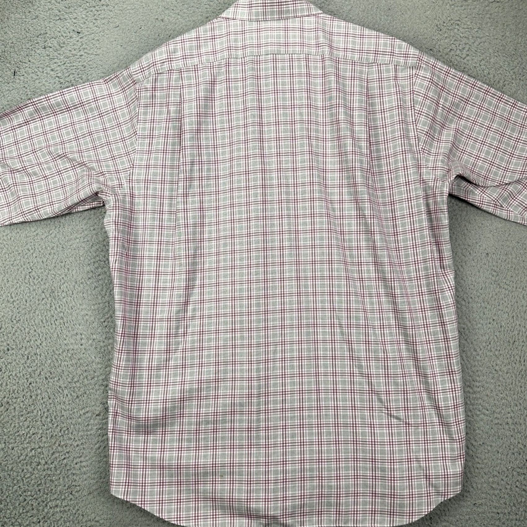 Pinko Paul Fredrick Shirt Mens 16.5 Dress Gray Pink Classic Fit Plaid Button Up EUC Size 46R - 3 Thumbnail