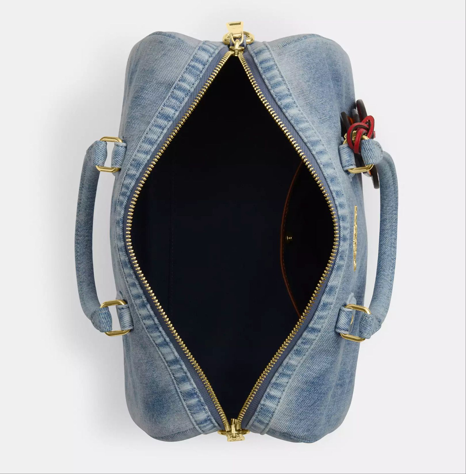Coach Rowan Large Satchel Bag In Loved Denim With Charms CDY75 Size ONE SIZE - 18 Thumbnail