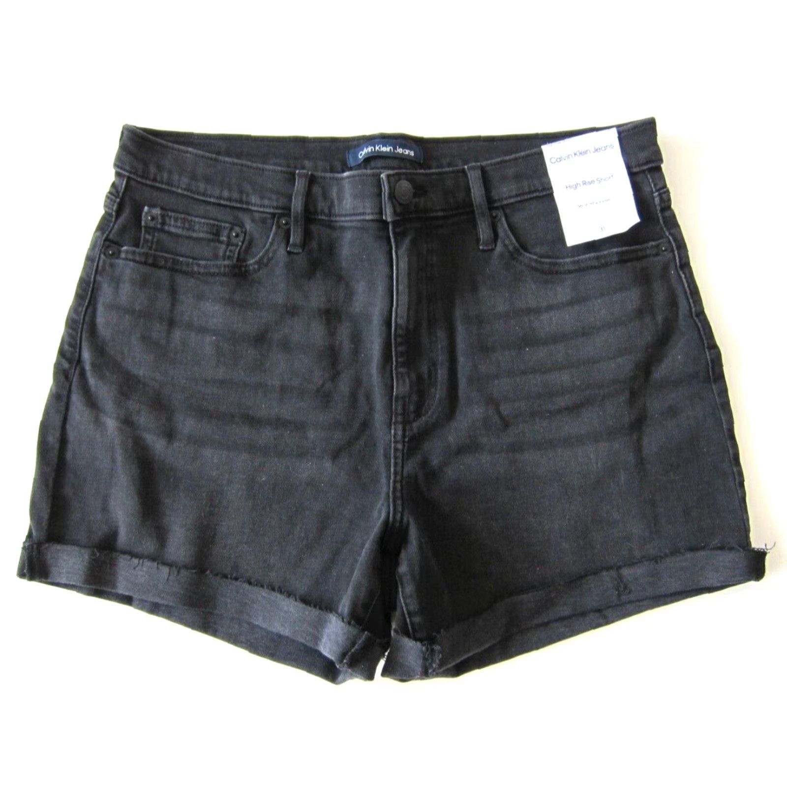 Calvin Klein Calvin Klein Jeans Black Cotton Stretch Roll High Rise Waist Jean Woman 31 NWT Size 24" / US 00 / IT 34 - 2 Thumbnail