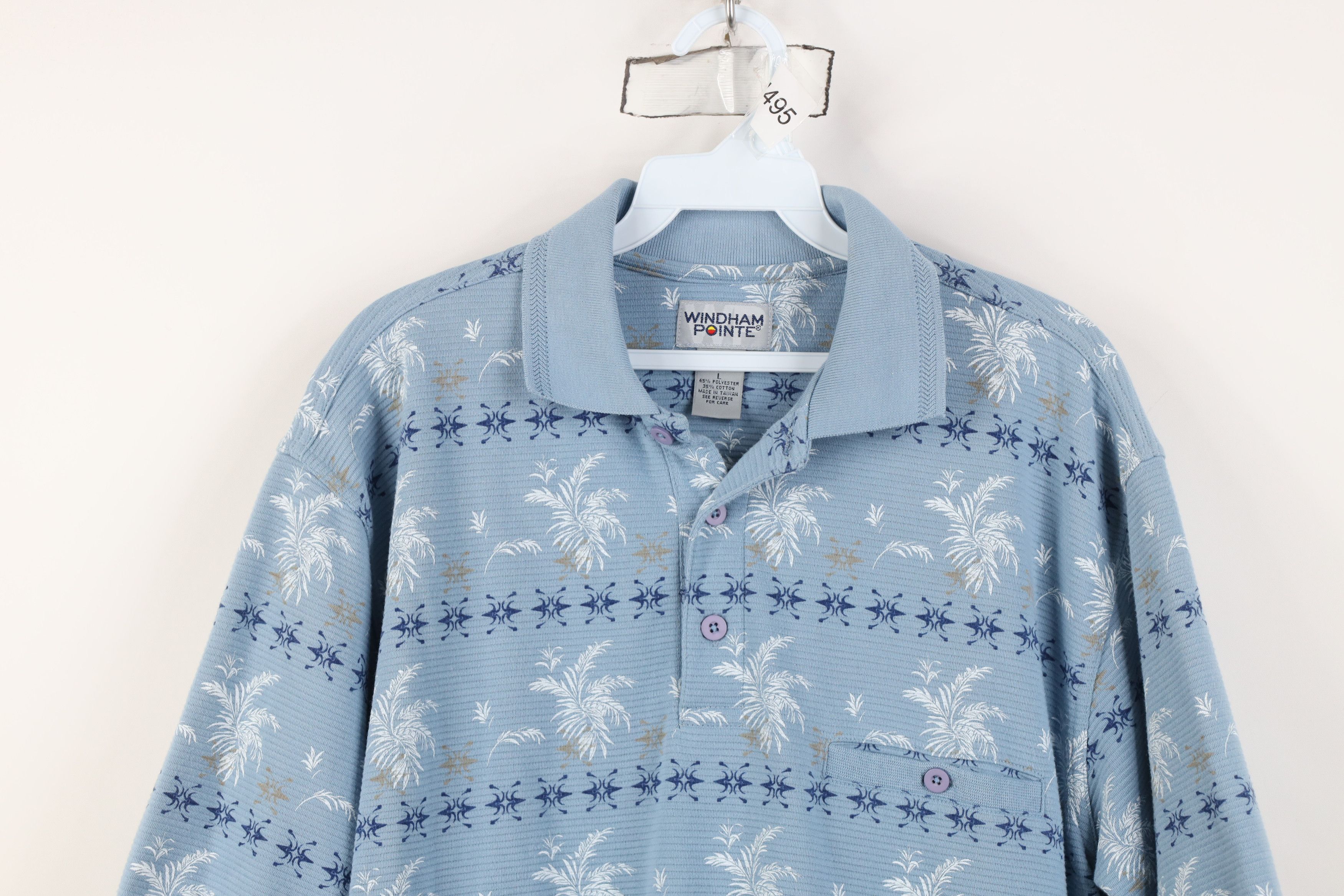 Vintage Vintage 90s Streetwear Geometric Leaf Pullover Polo Shirt Size US L / EU 52-54 / 3 - 2 Thumbnail