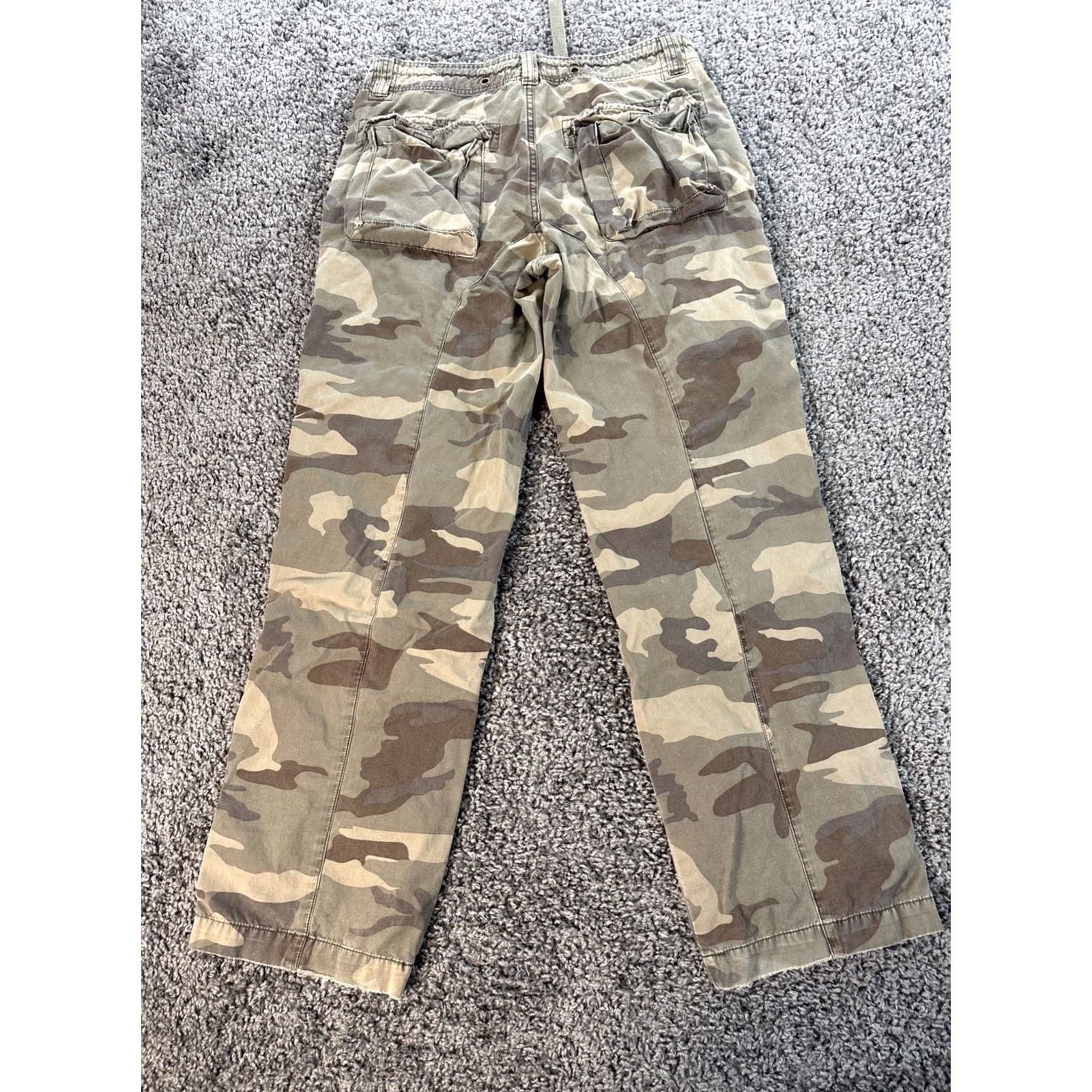 Mossimo VINTAGE Mossimo Pants Cargo Wide-Leg Baggy 34x32 Mens Brown Camouflage Canvas Cotton Ramie Cargo Pocket Y2K Size US 34 / EU 50 - 6 Thumbnail