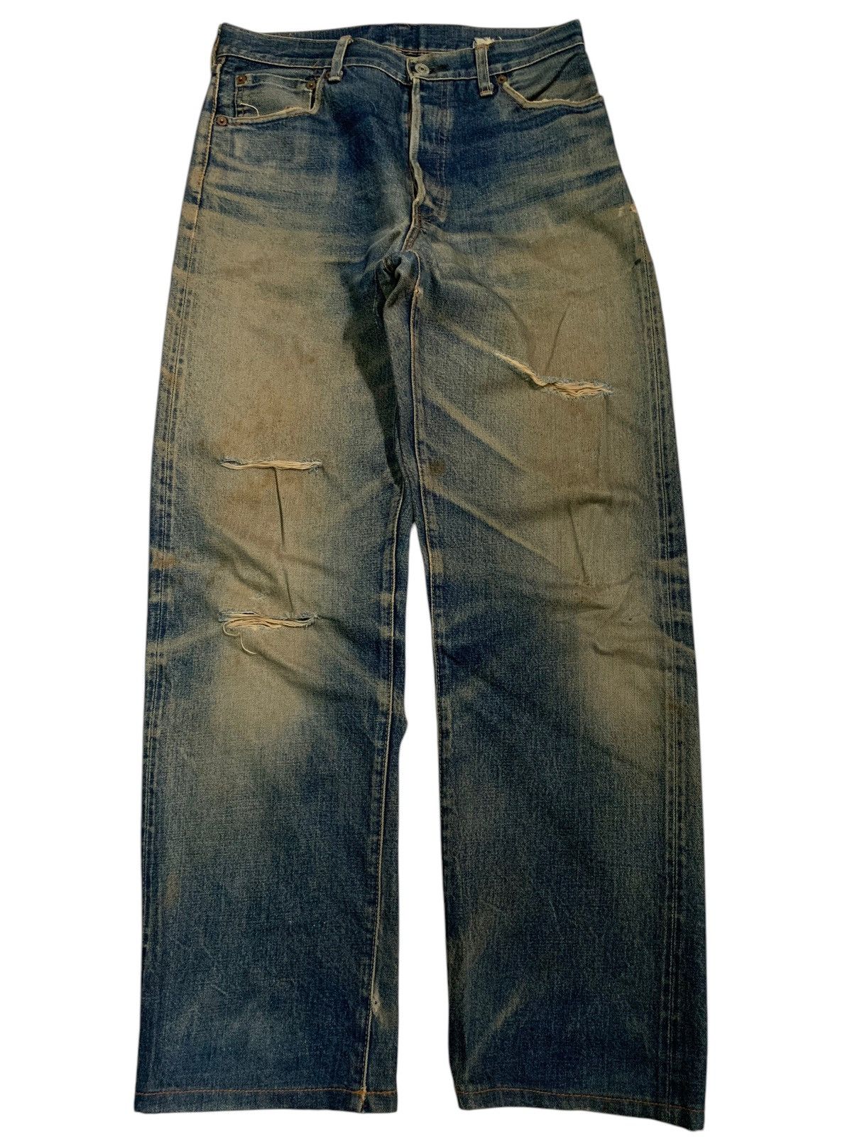 Sugar Cane VINTAGE SUGAR CANE SELVEDGE FADED & RUSTY DISTRESSED DENIM Size US 30 / EU 46 - 1 Thumbnail