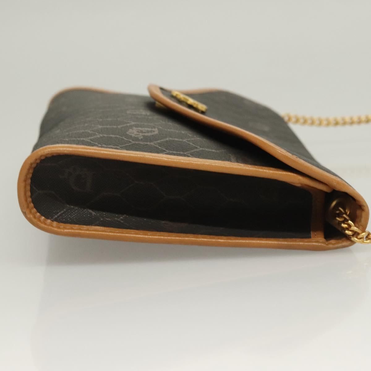 Dior DIOR Honeycomb Canvas Chain Shoulder Bag Pvc Black Gold Size ONE SIZE - 4 Thumbnail