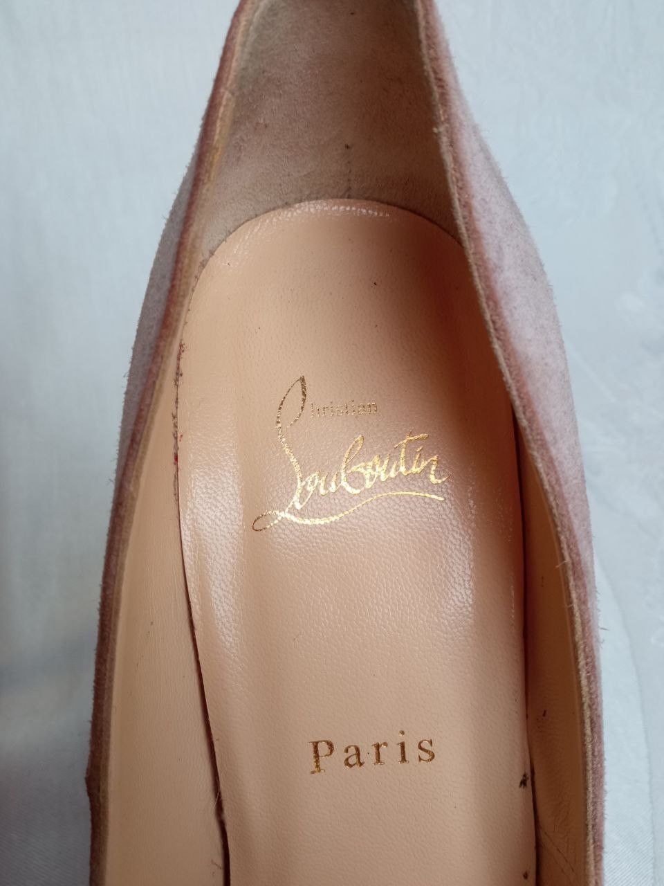 Christian Louboutin Bianca blush suede 140 heel platform pumps Size US 10 / IT 40 - 12 Thumbnail